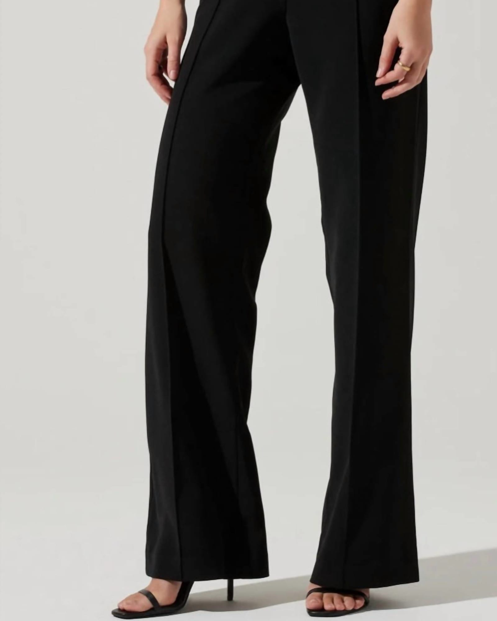 Madison High Waist Pintuck Trouser Pants In Black | Black