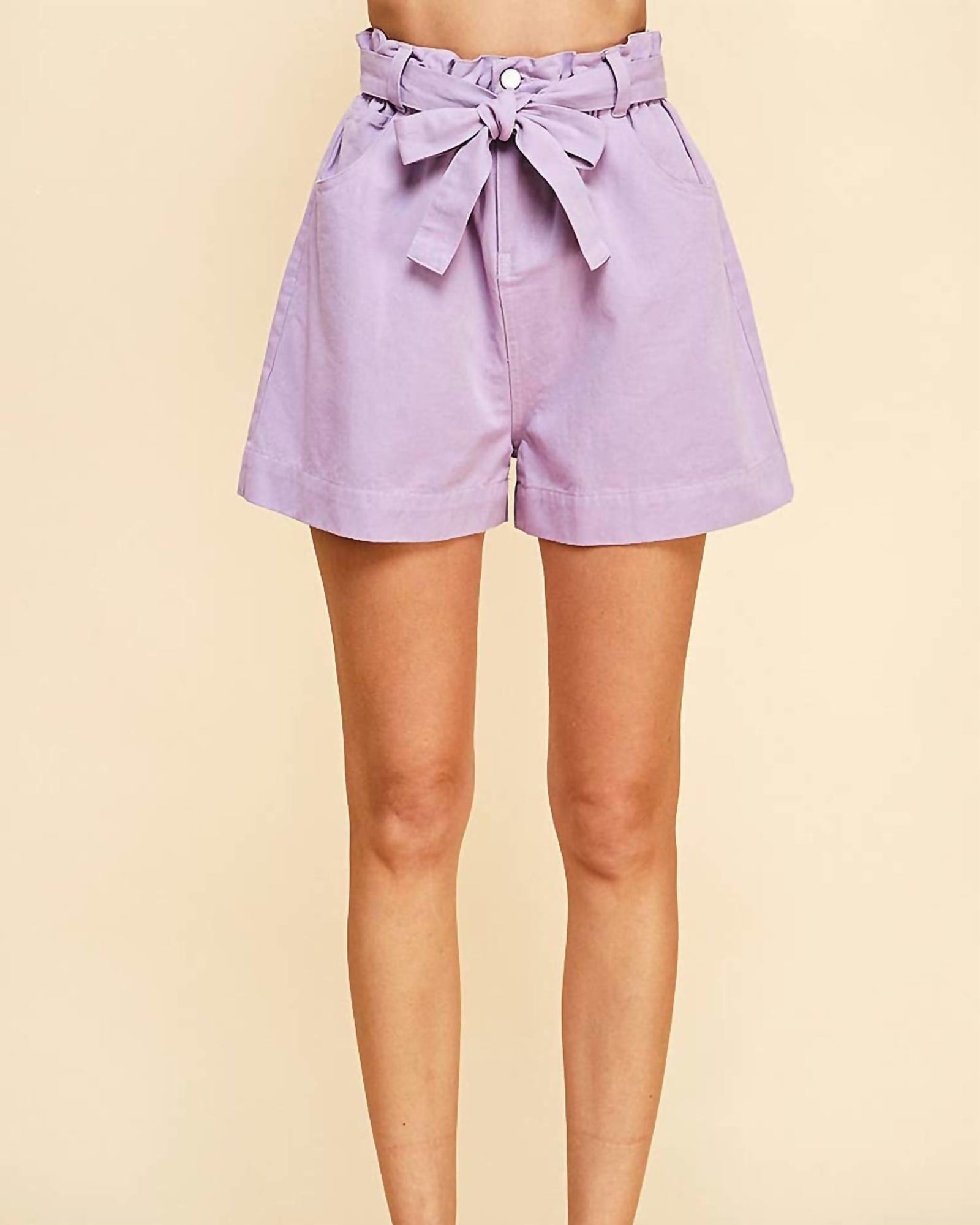 Lucy Cotton Twill Short In Lavender | Lavender