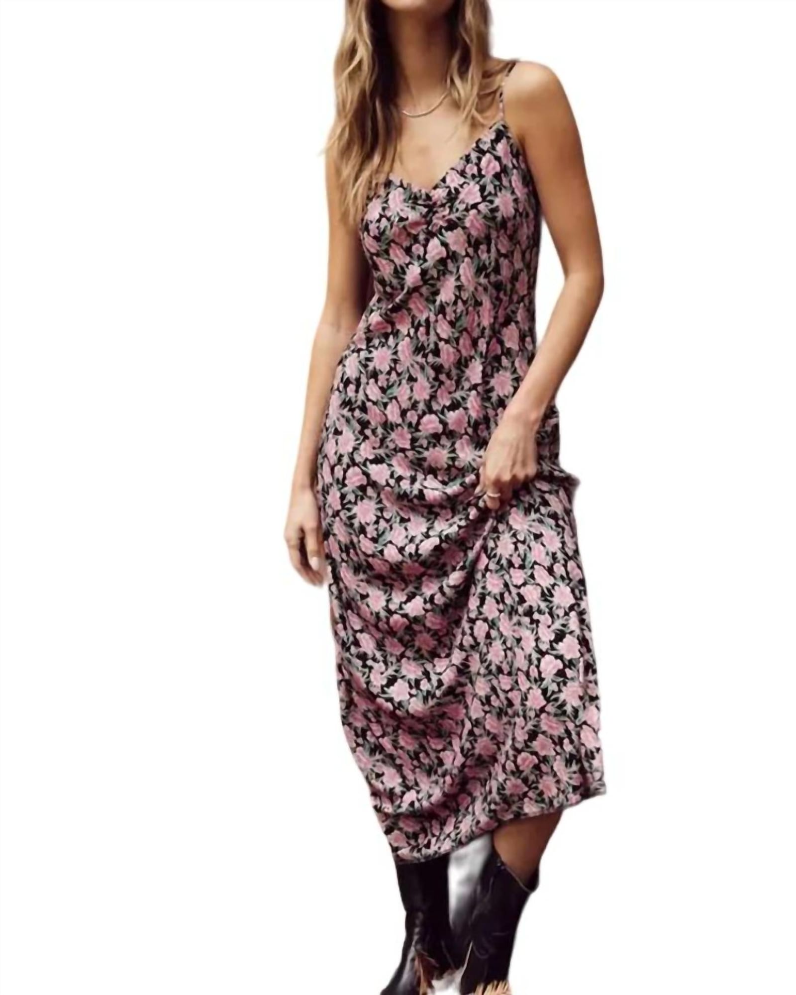 Lark Floral Slip Dress In Mauve | Mauve