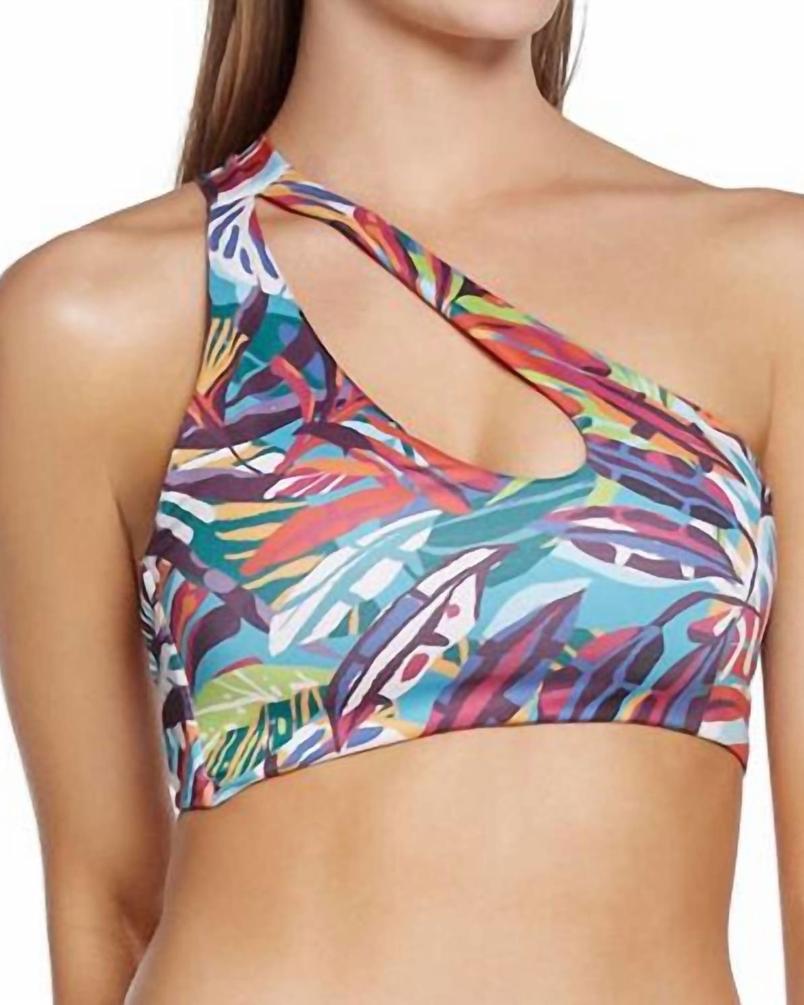 Join Life One Shoulder Cut Out Bra Top In Multi | Multi