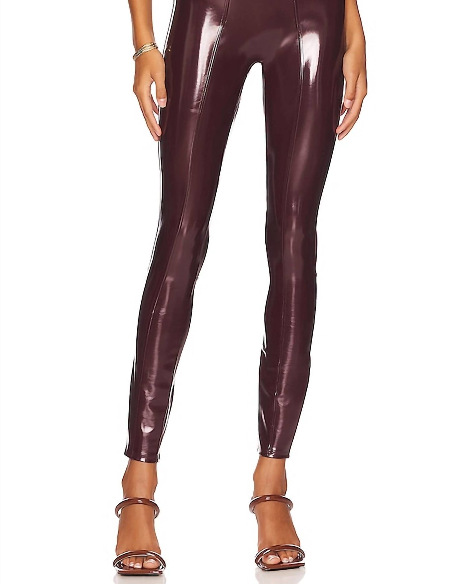 Patent Faux Leather Legging In Ruby | Ruby