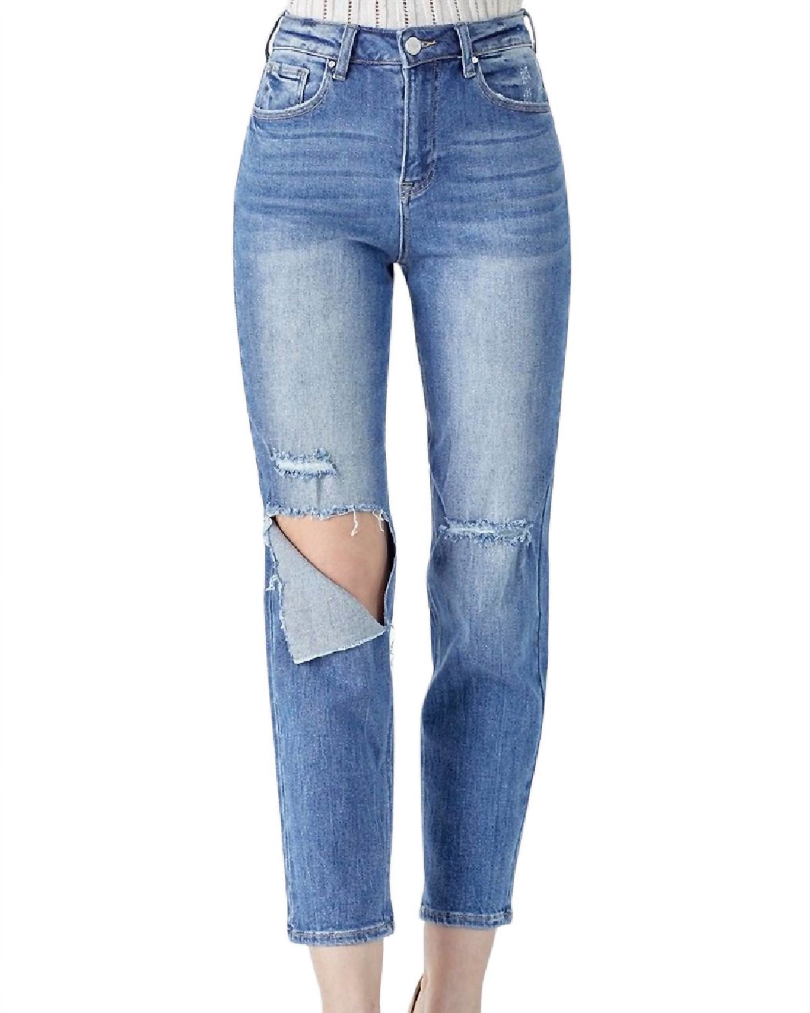 Relaxed Fit High Waist Jean In Blue | Blue