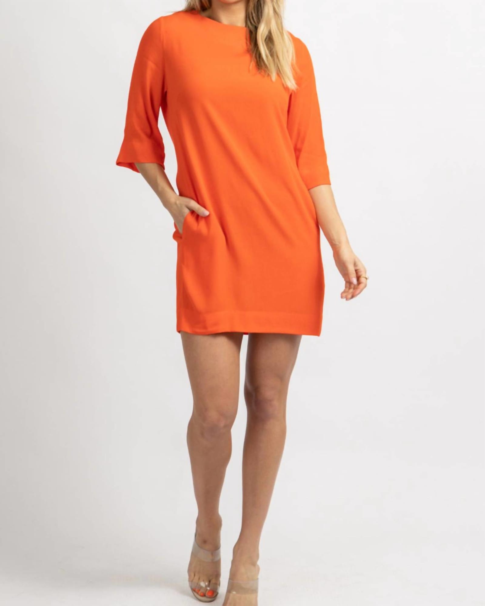 Pocket Tunic Dress In Orange | Orange