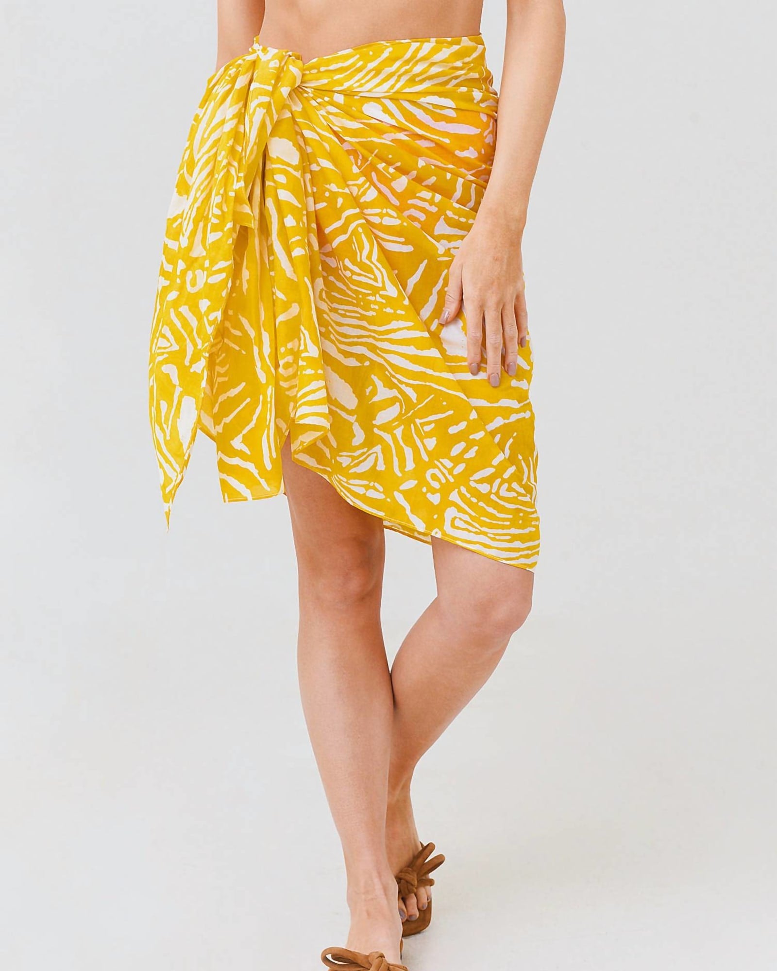 Printed Sarong In Marigold Palms | Marigold Palms