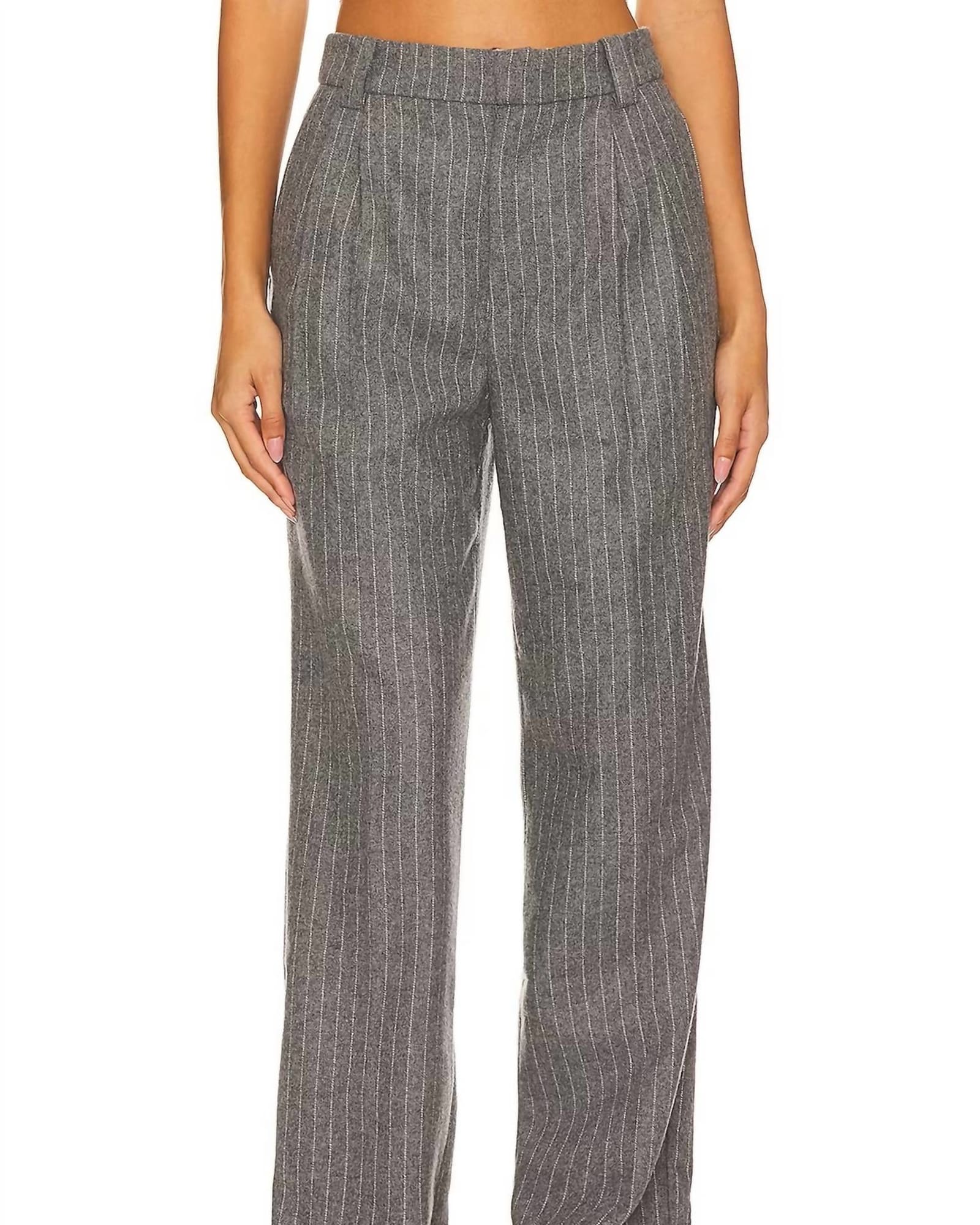 Roen Pant In Grey And White Pinstripe | Grey And White Pinstripe