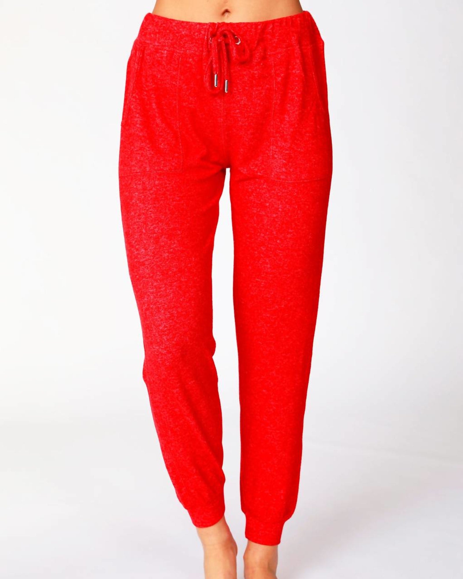 Soft Stretch Drawstring Jogger In Red | Red