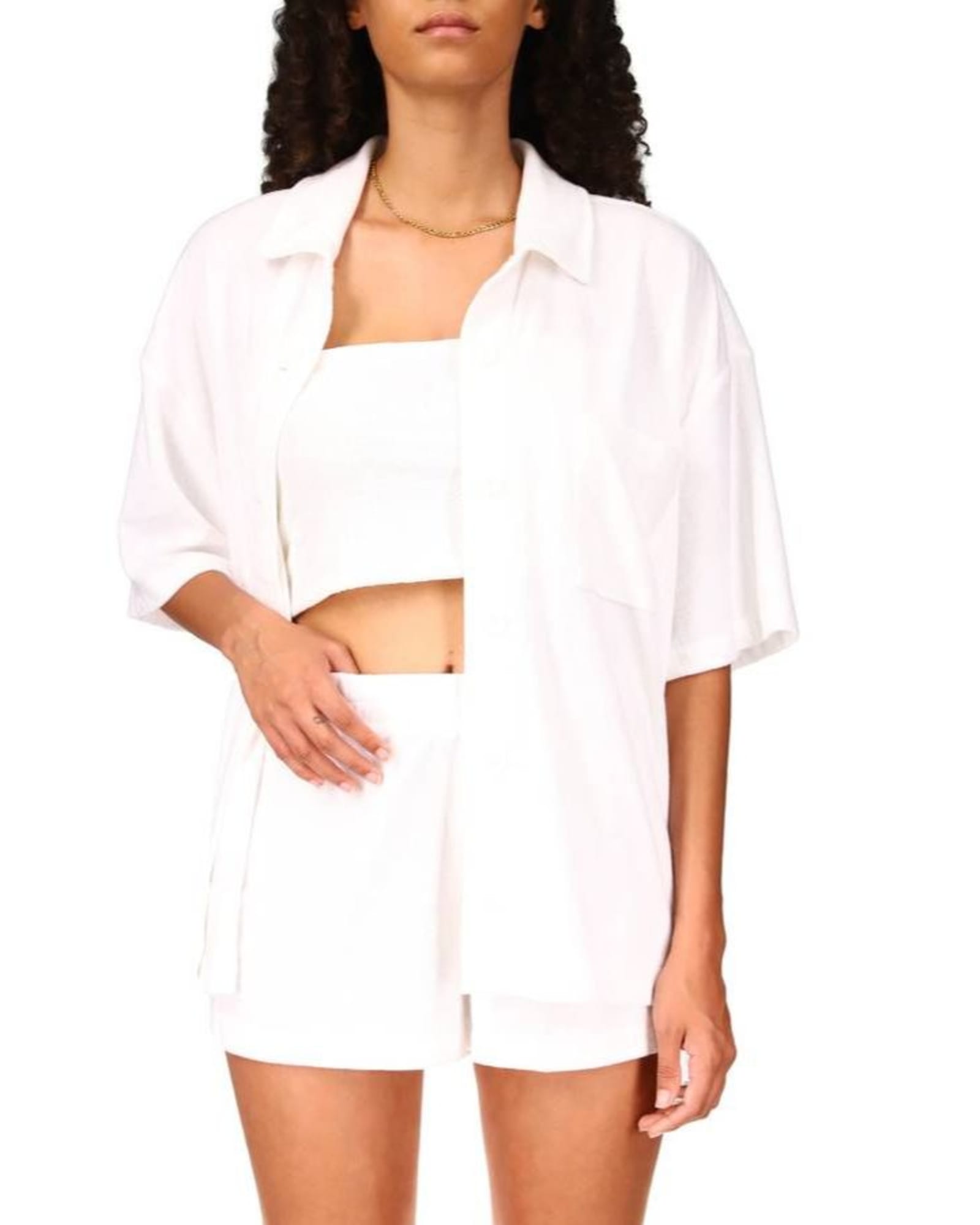 Terrycloth Vacay Shorts In White | White