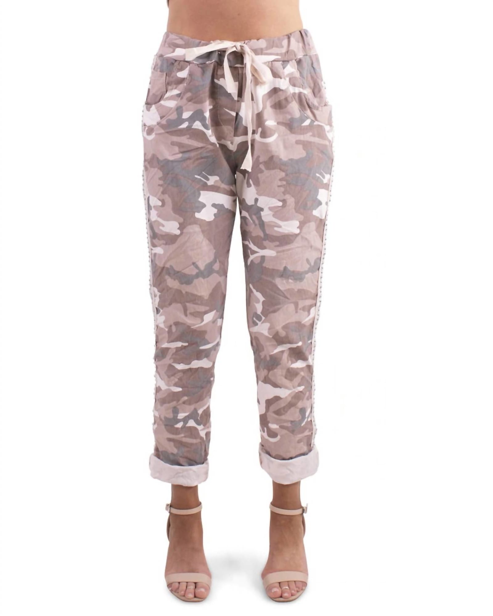 Stretch Camo Pants In Pale Pink | Pale Pink