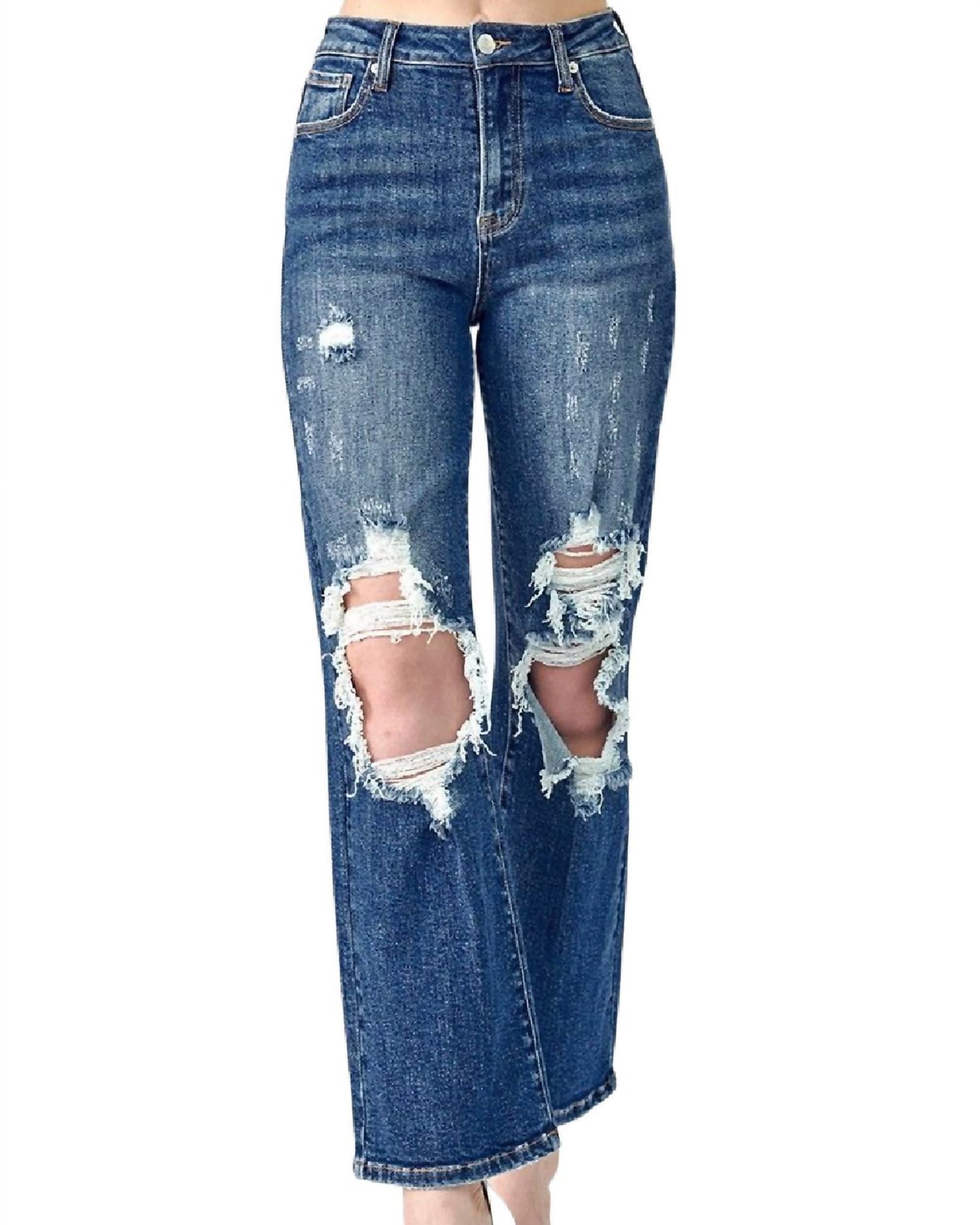 Straight Leg High Rise Jean In Dark Wash | Dark Wash