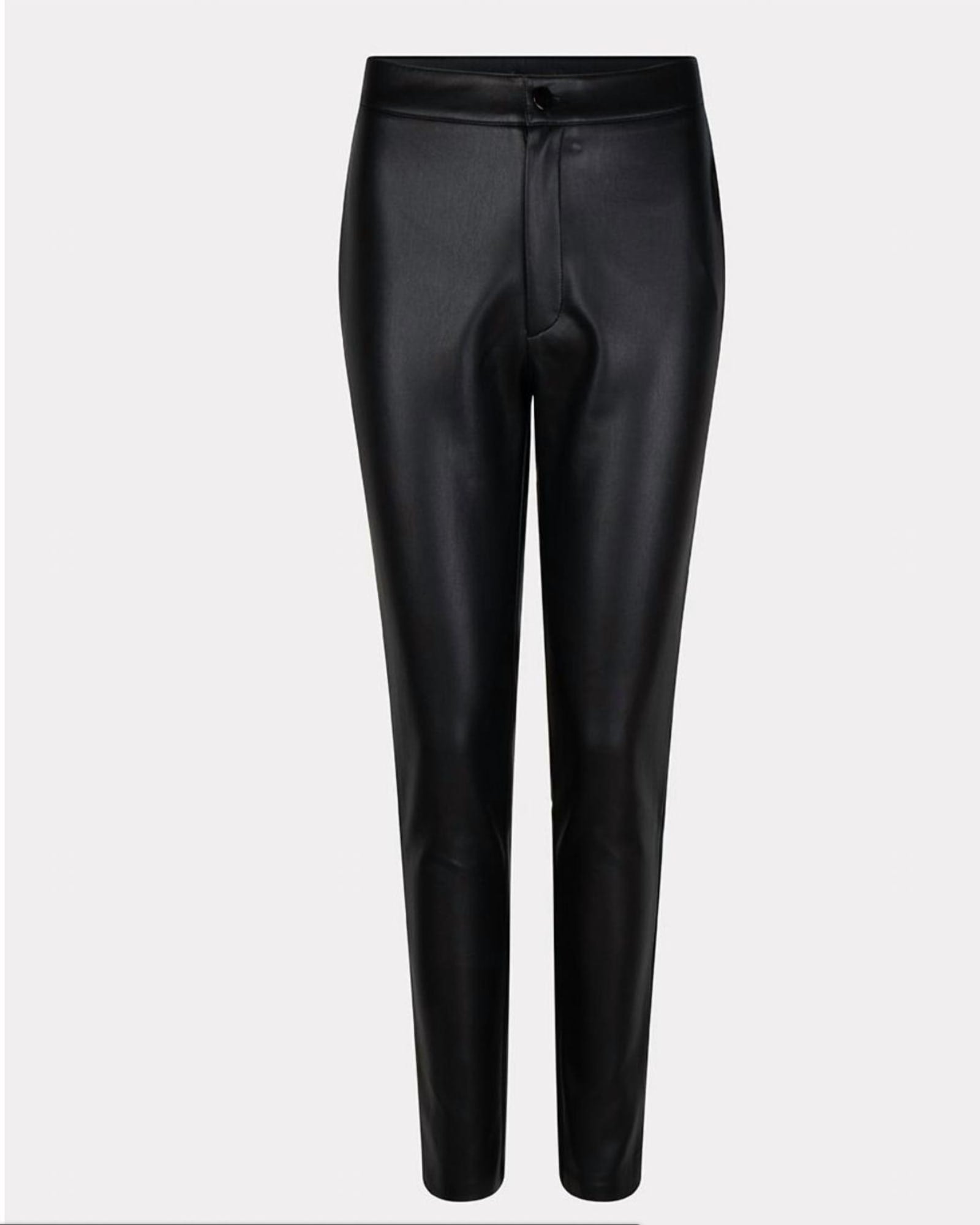 Trousers Button Closure In Black Leather | Black Leather