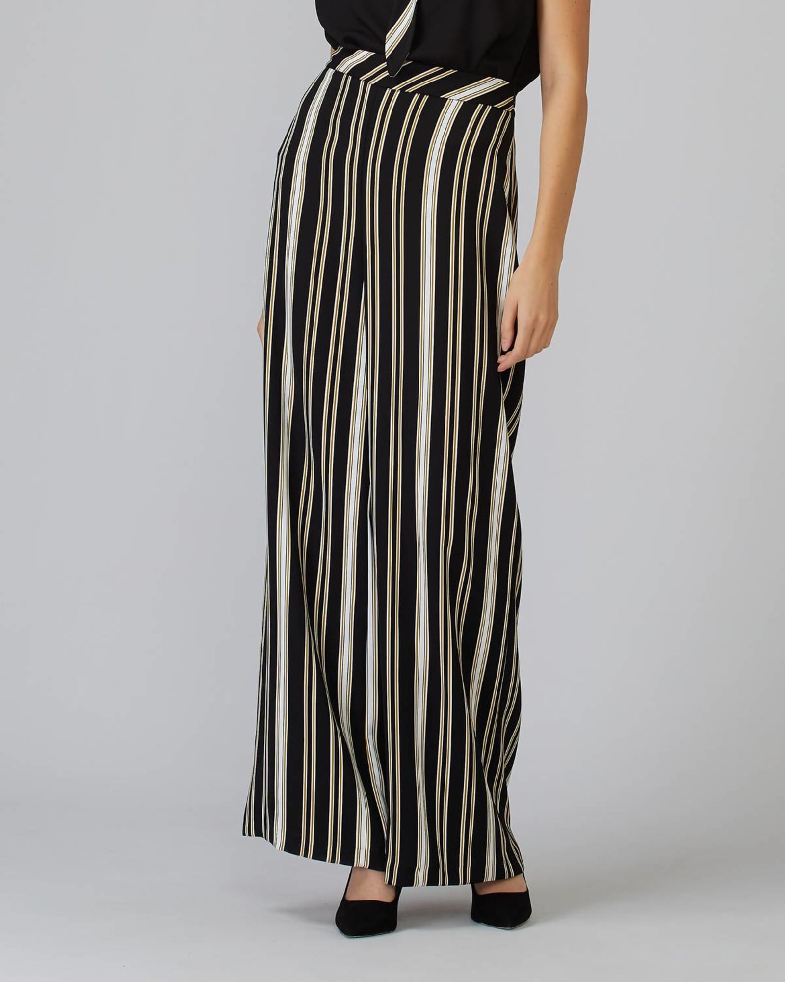 Wide Leg Pant In Black/White/Gold | Black/White/Gold