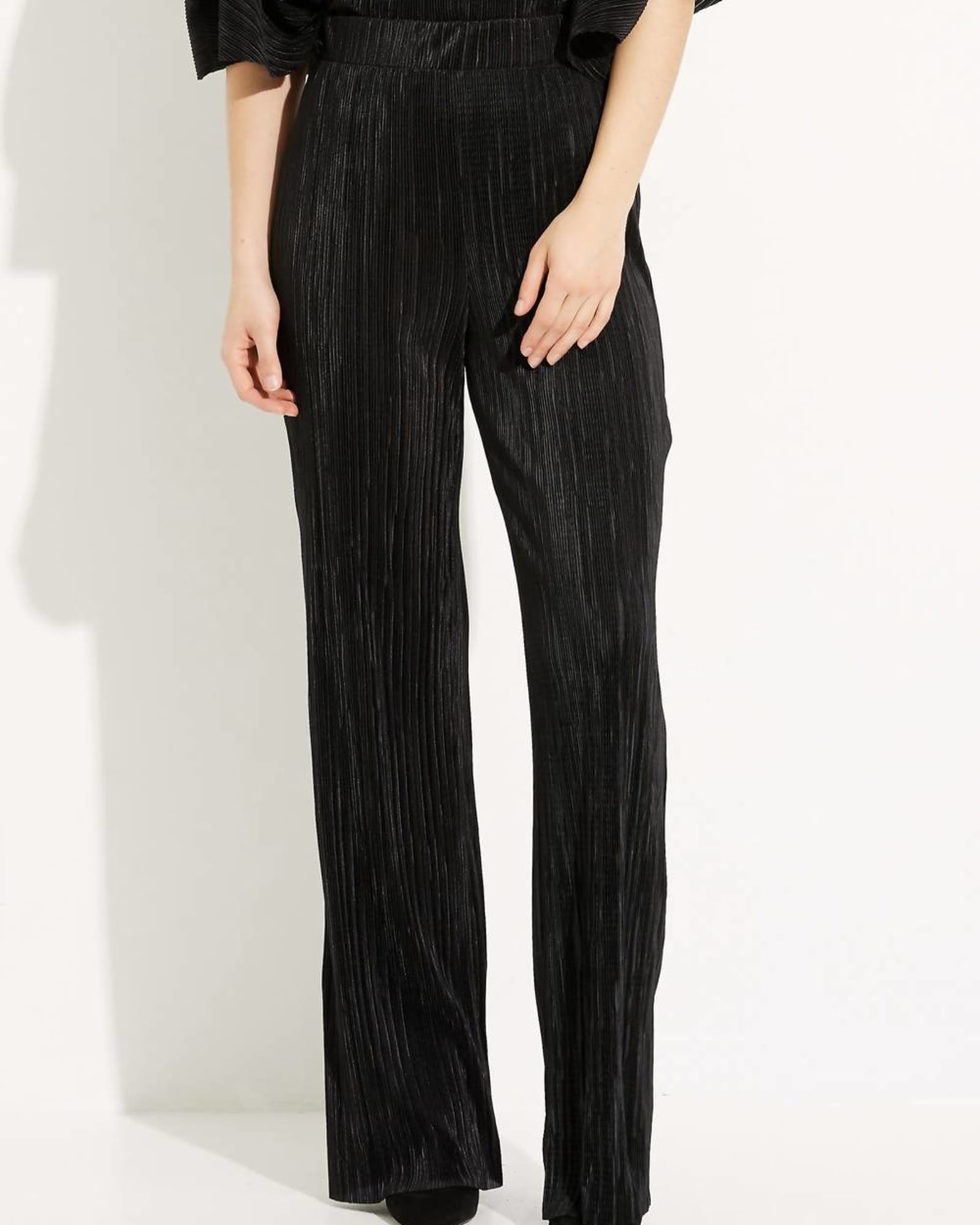 Wide Leg Knit Pants In Black | Black