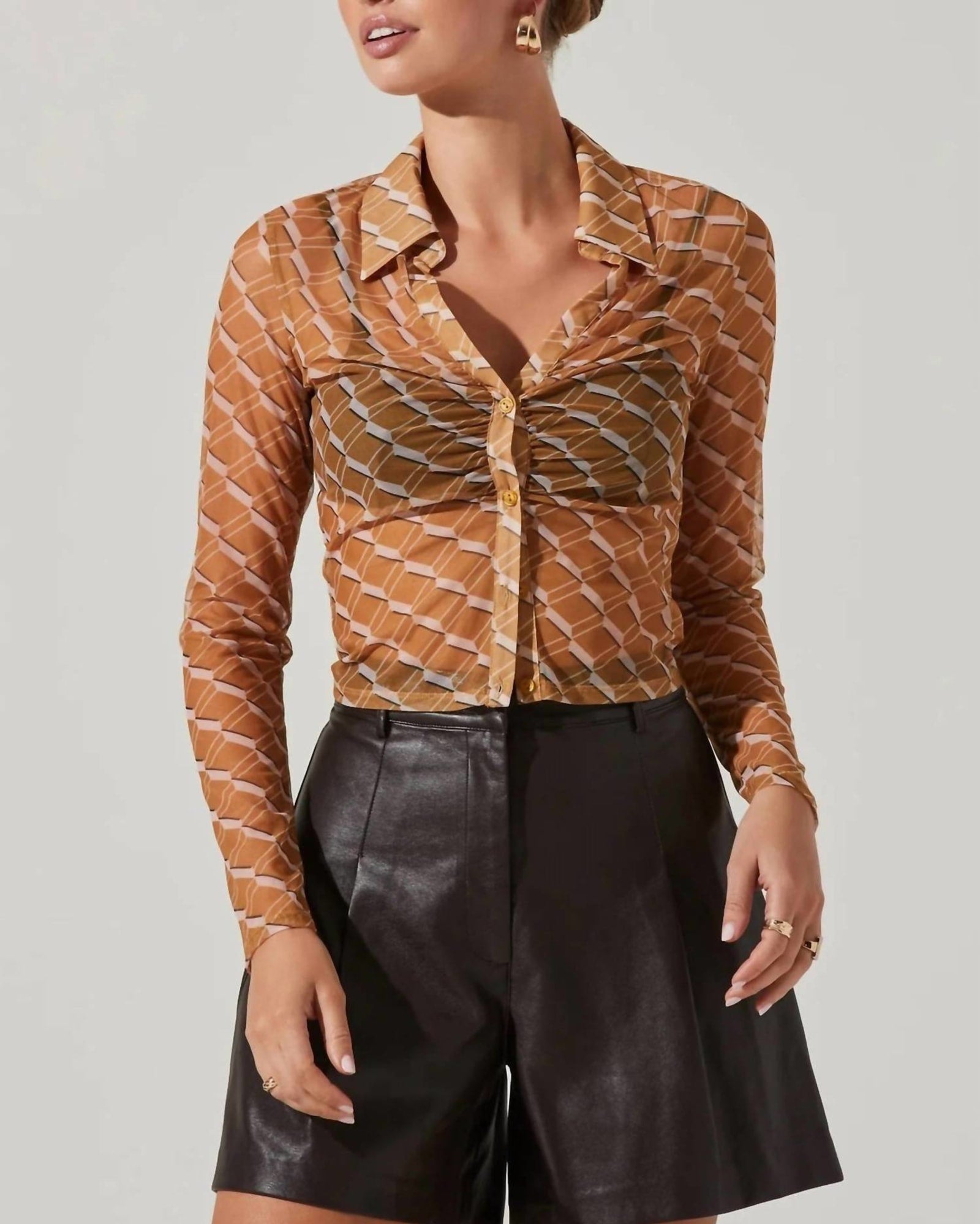 Wilma Faux Leather Shorts In Dark Brown | Dark Brown