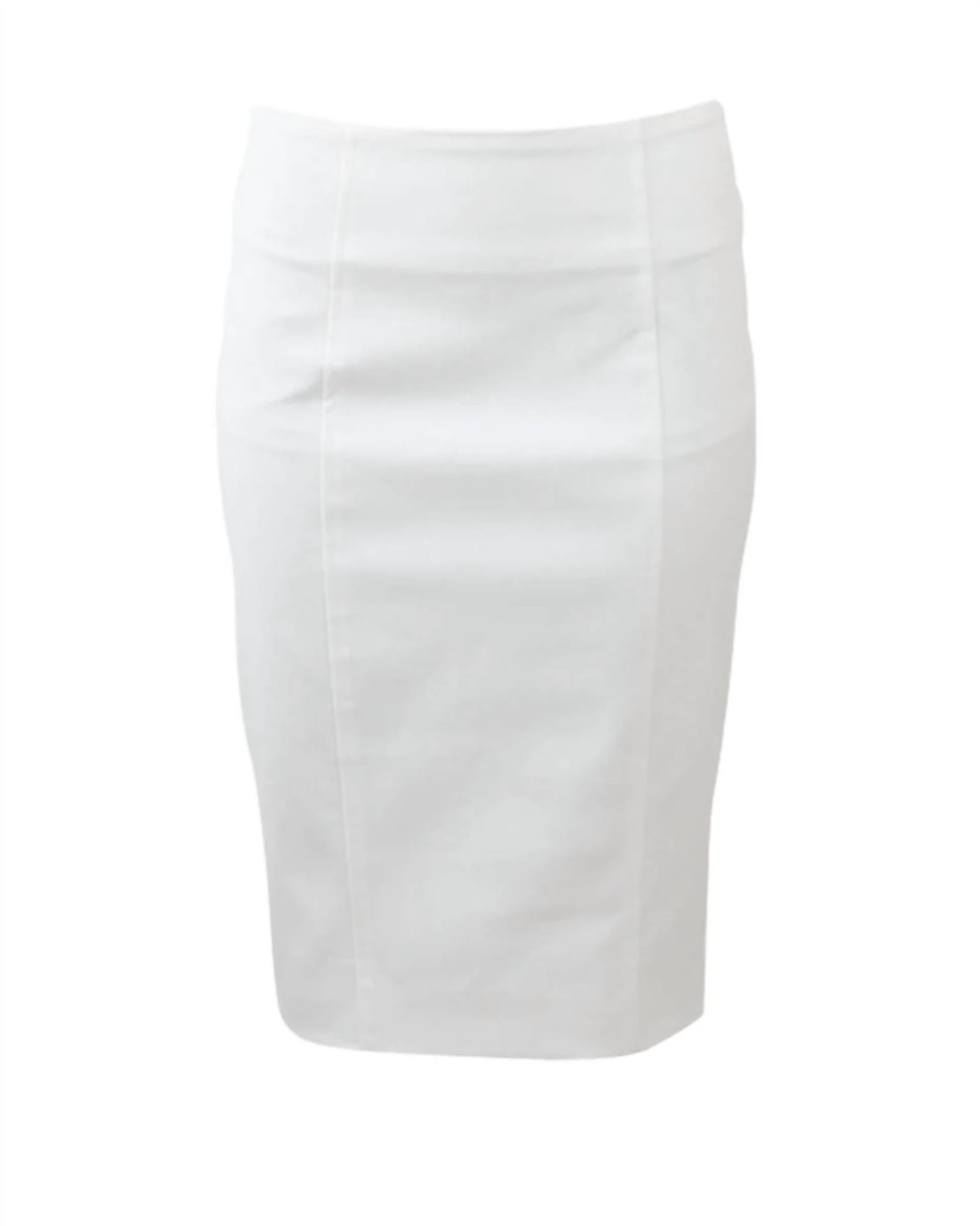Zip Back Pencil Skirt In White | White