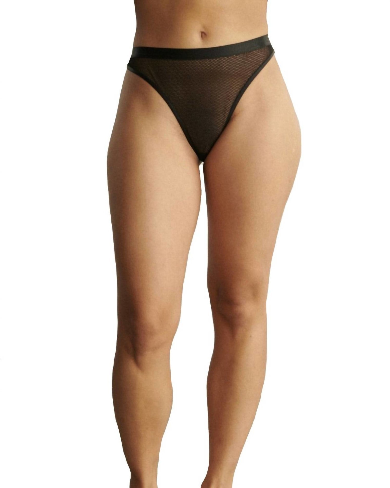 Women'S Haze Fishnet High Leg Bikini Bottom In Black | Black