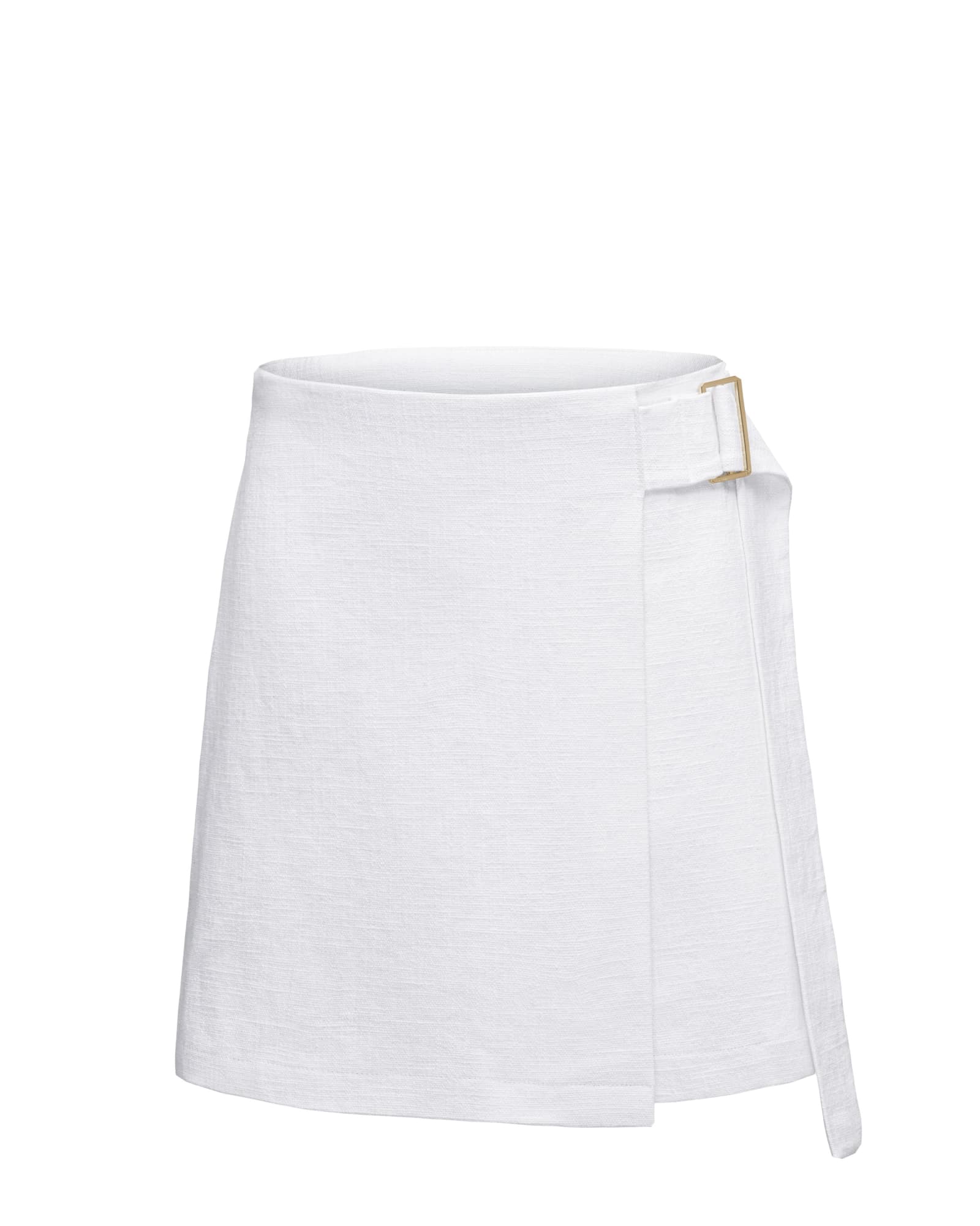 Linen Canvas Wrap Skirt | White