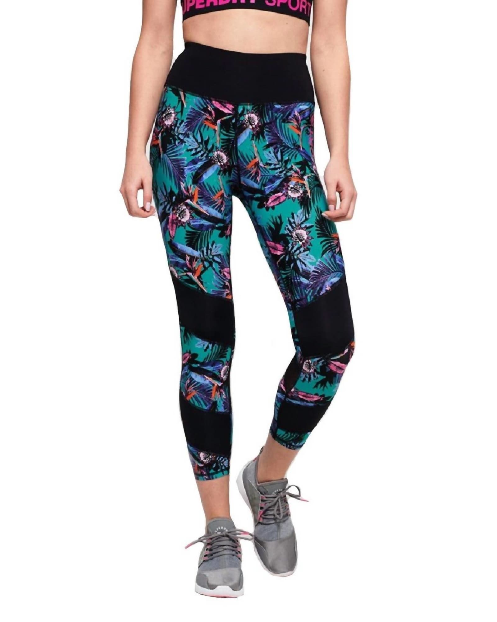 Active Mesh 7/8 Legging In Lucy Tropical Print | Lucy Tropical Print