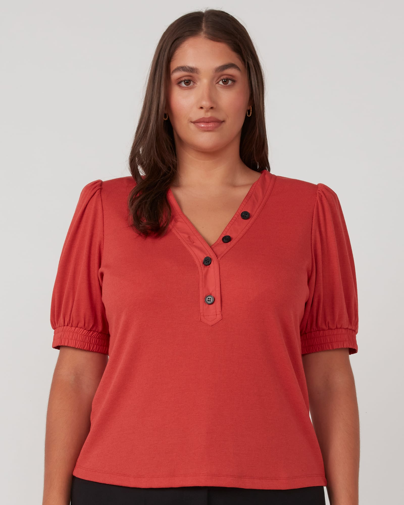 Sublime Rib Knit Top | Coral