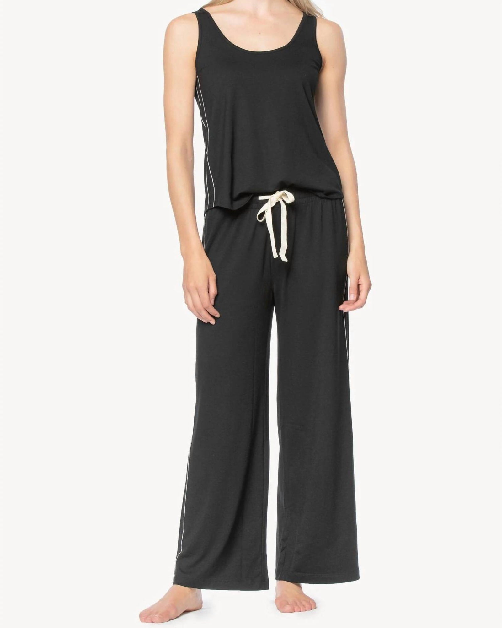 Super Soft Pant/Tank Pajama Set in Black | Black