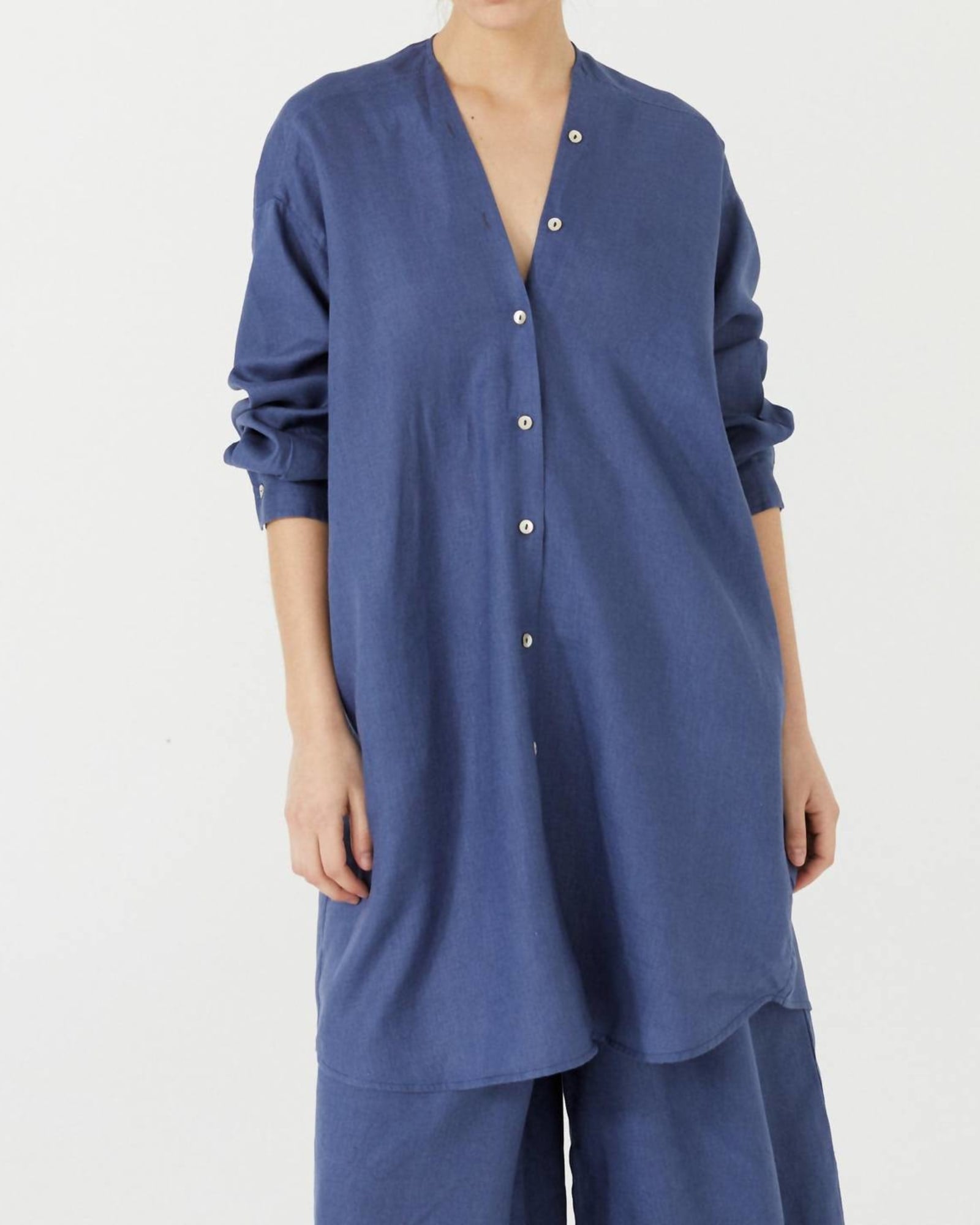 Exuma Linen Shirt Dress in Deep Blue | Deep Blue