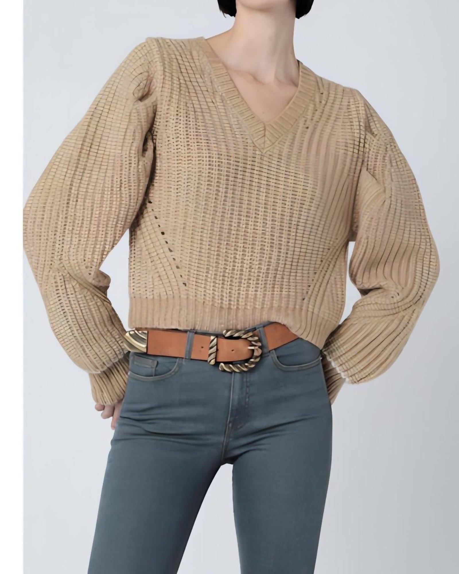 Louise Knit Sweater in Camel | Camel