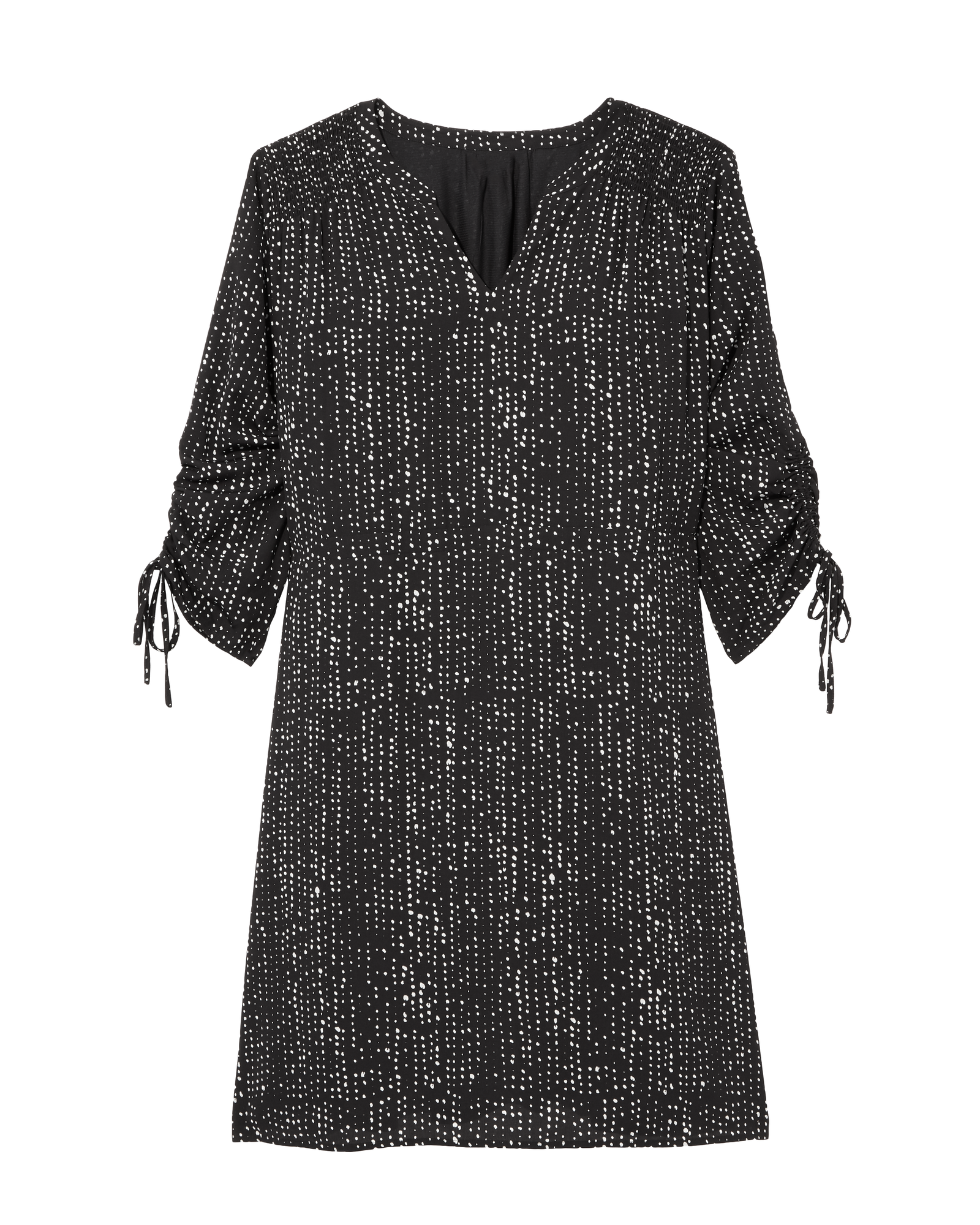 Molly&IsadoraMolly&Isadora Keene Ruched Sleeve Dress - Black / White ...