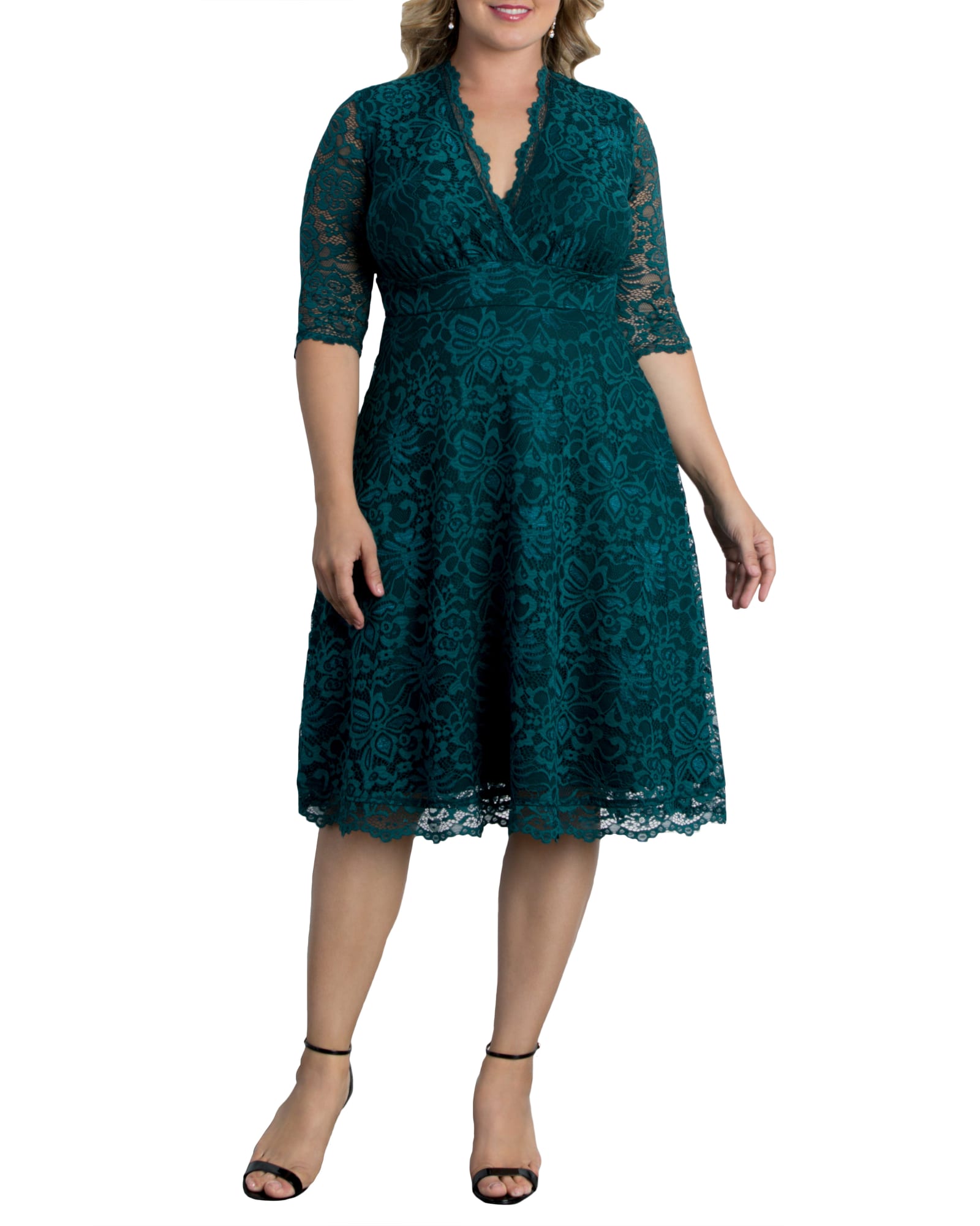 Genee Lace Cocktail Dress | EMERALD GREEN