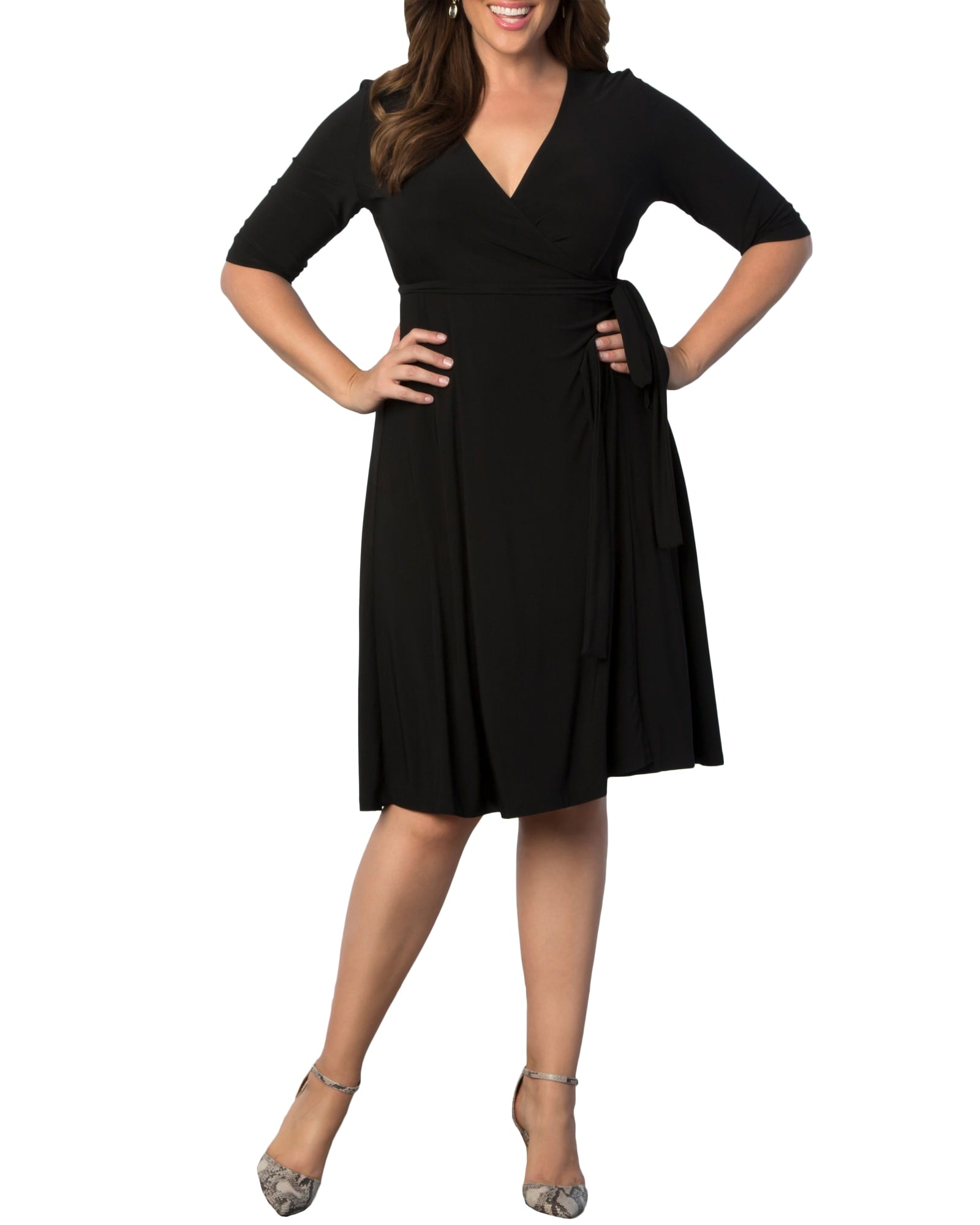 Essential Wrap Dress | BLACK NOIR