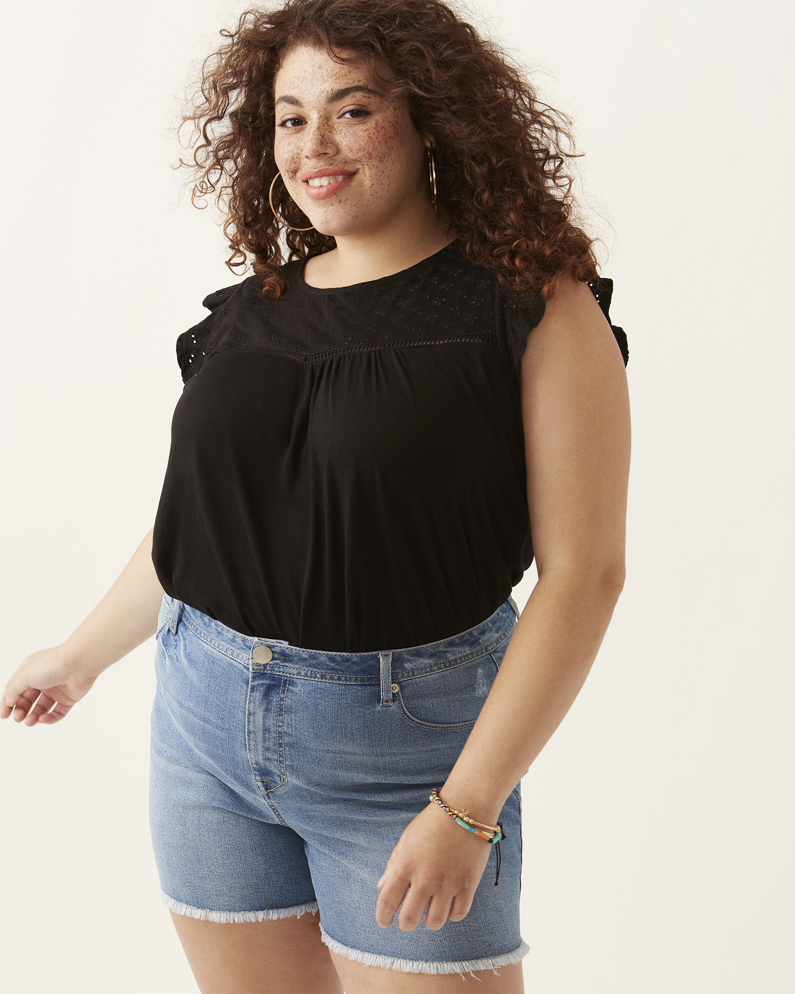 Plus Size Maria Frayed Hem Shorts