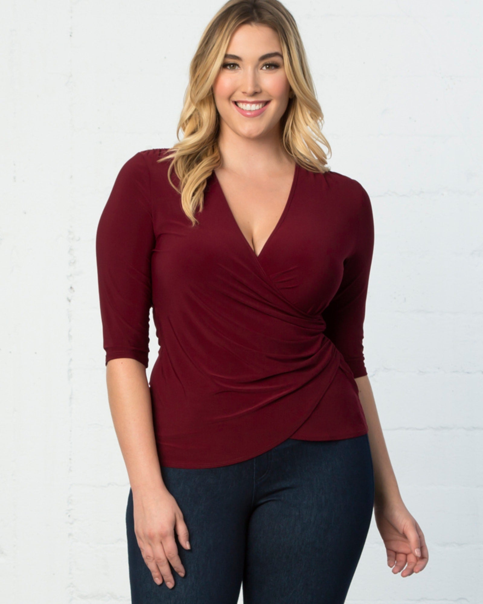 Red Deep Plunge Top
