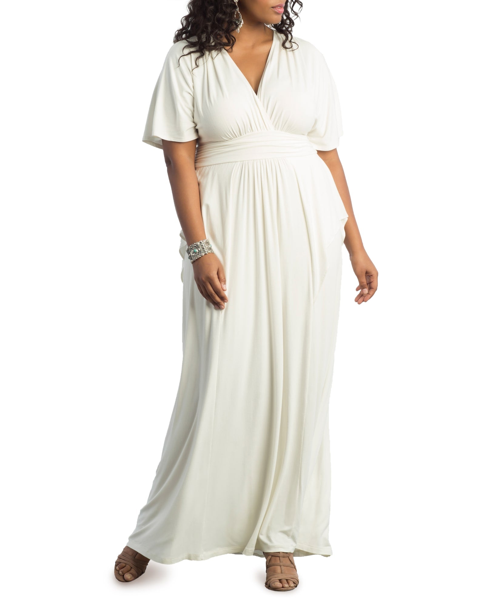 Plus Size Long White Maxi Dress