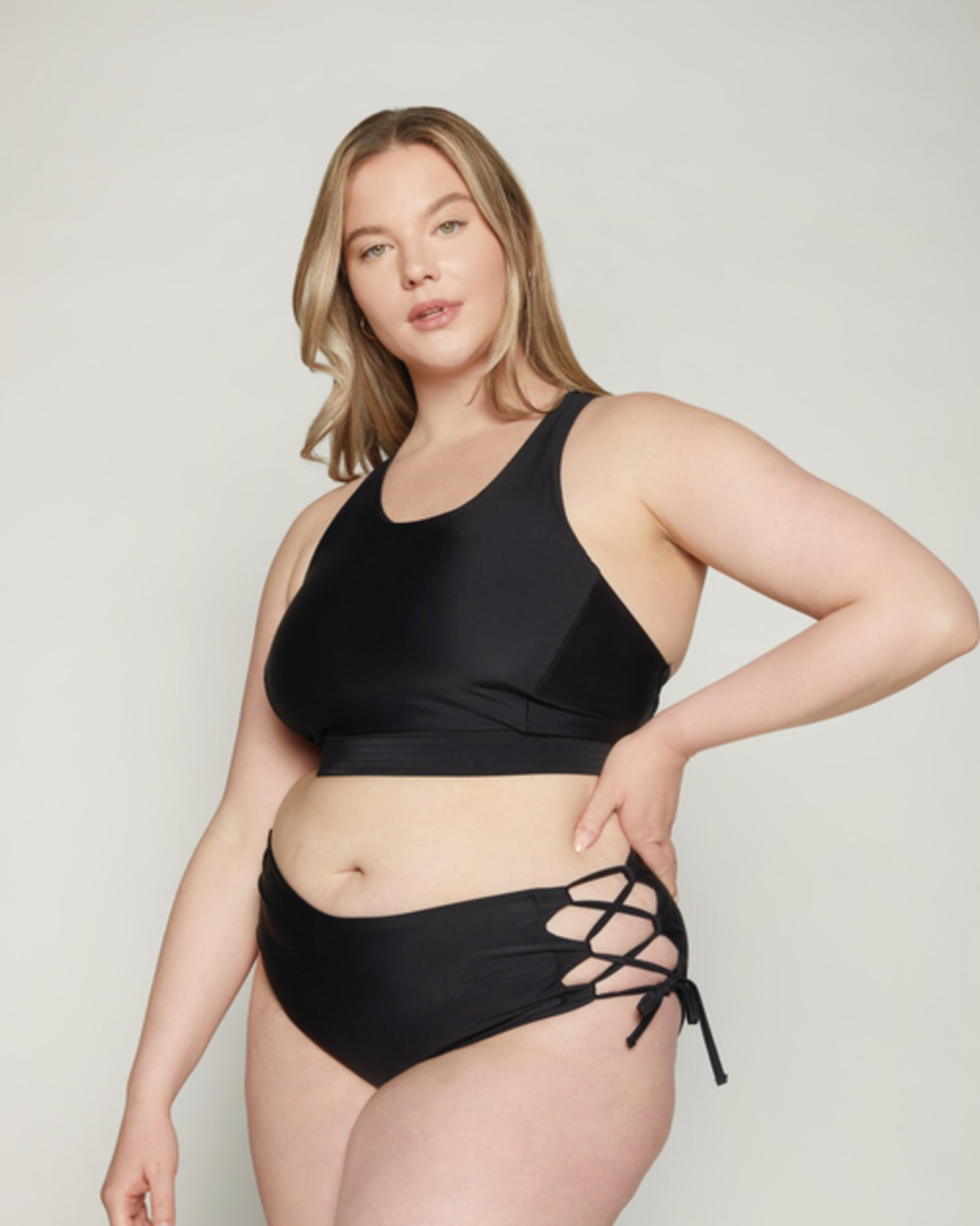 Plus Size Black Bikini Top