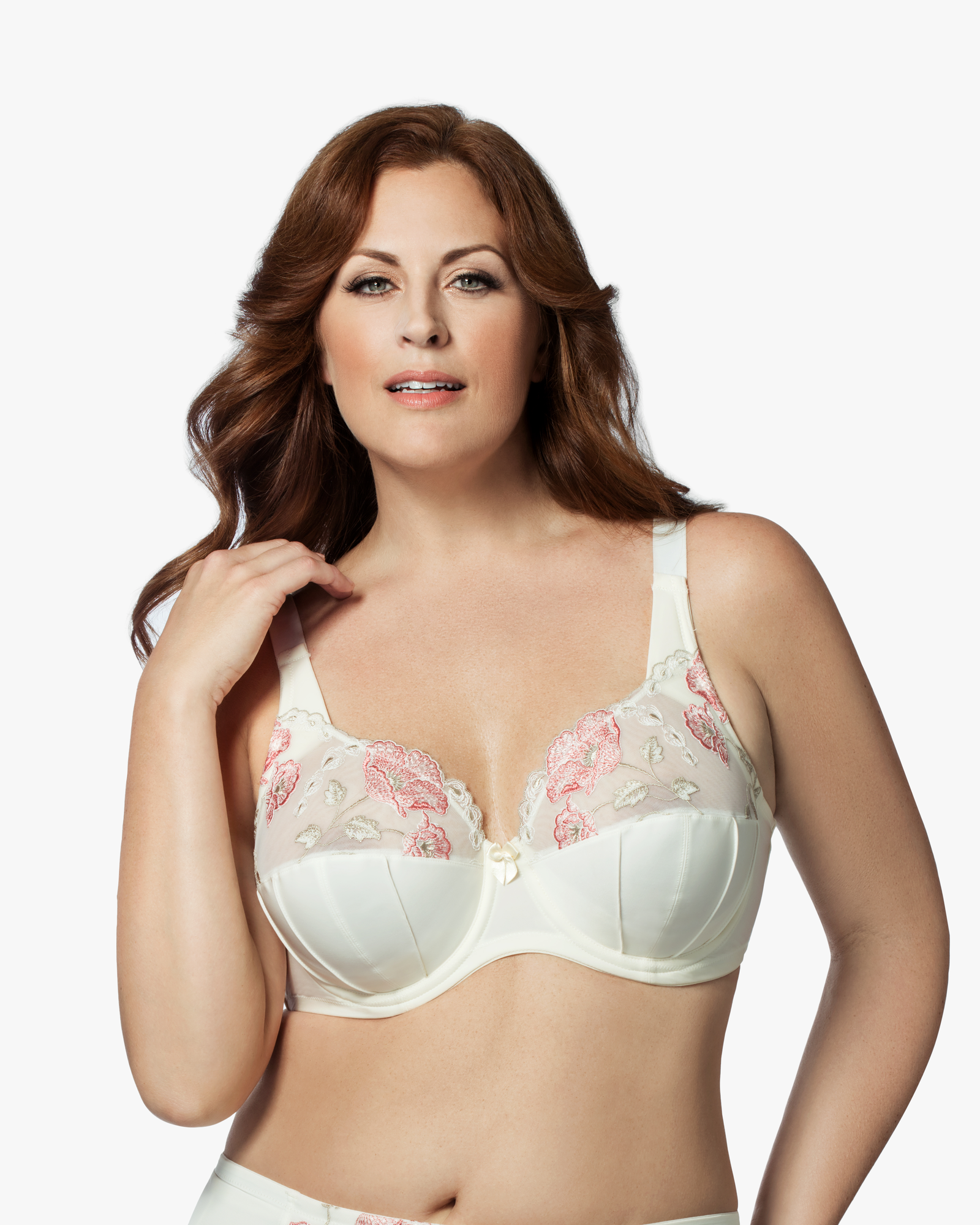 Glamour Embroidery Underwire Bra | Antique White