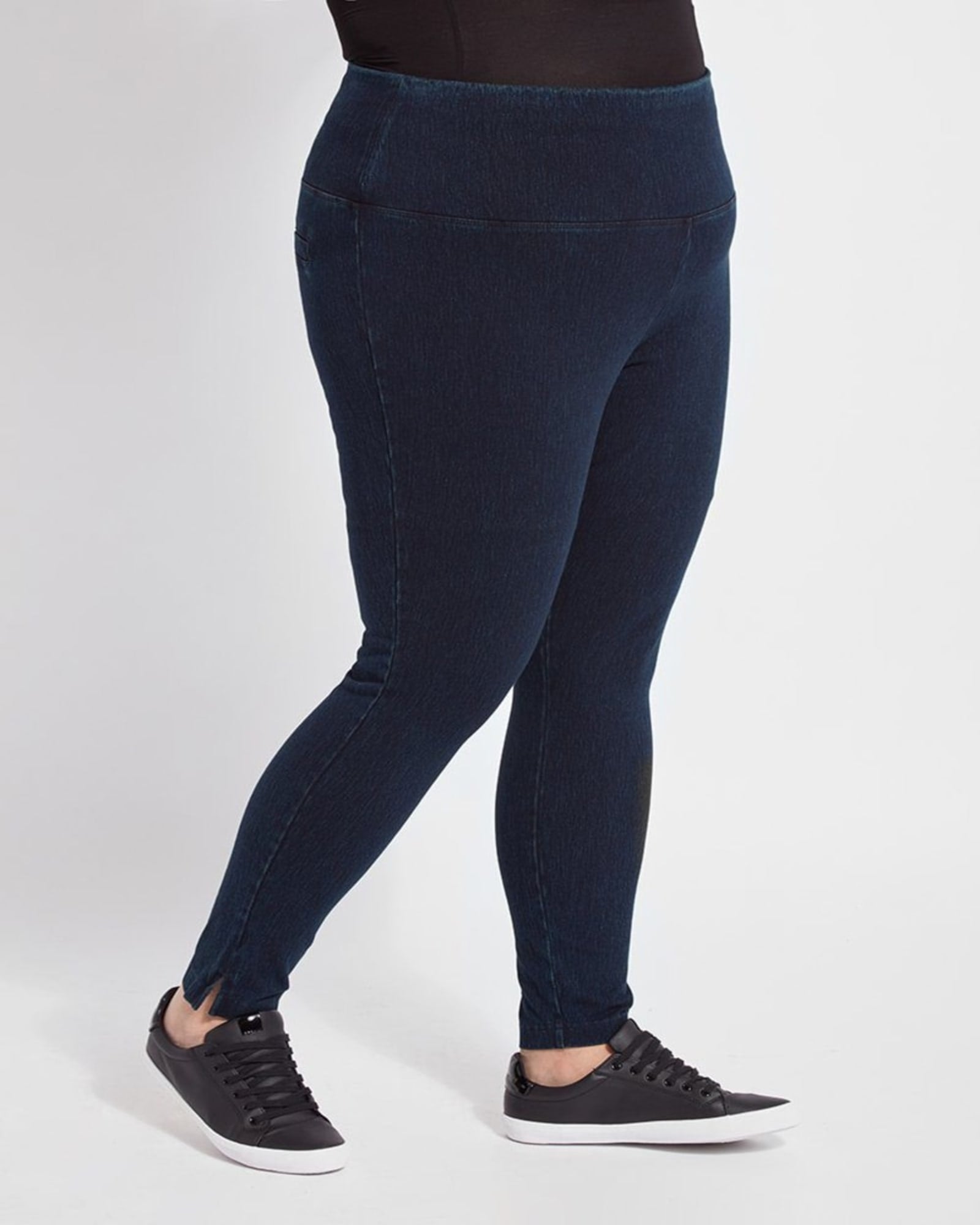 PLUS SIZE WOMEN SHADED CASUAL NAVY BLUE JEANS