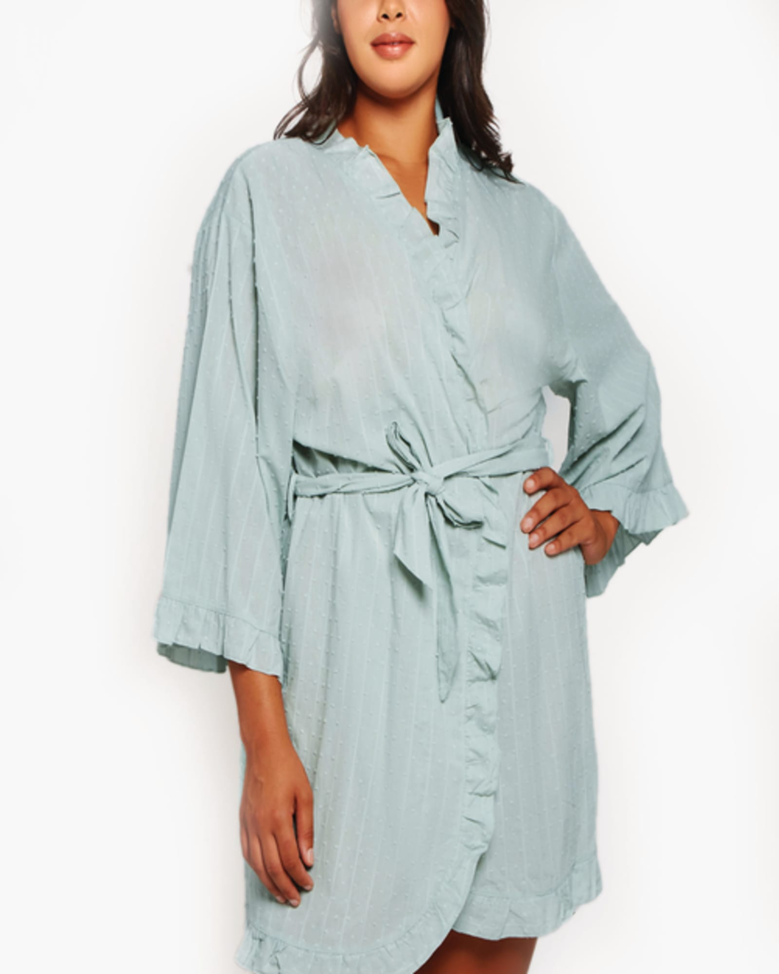 Claire Ruffled Robe | Mint