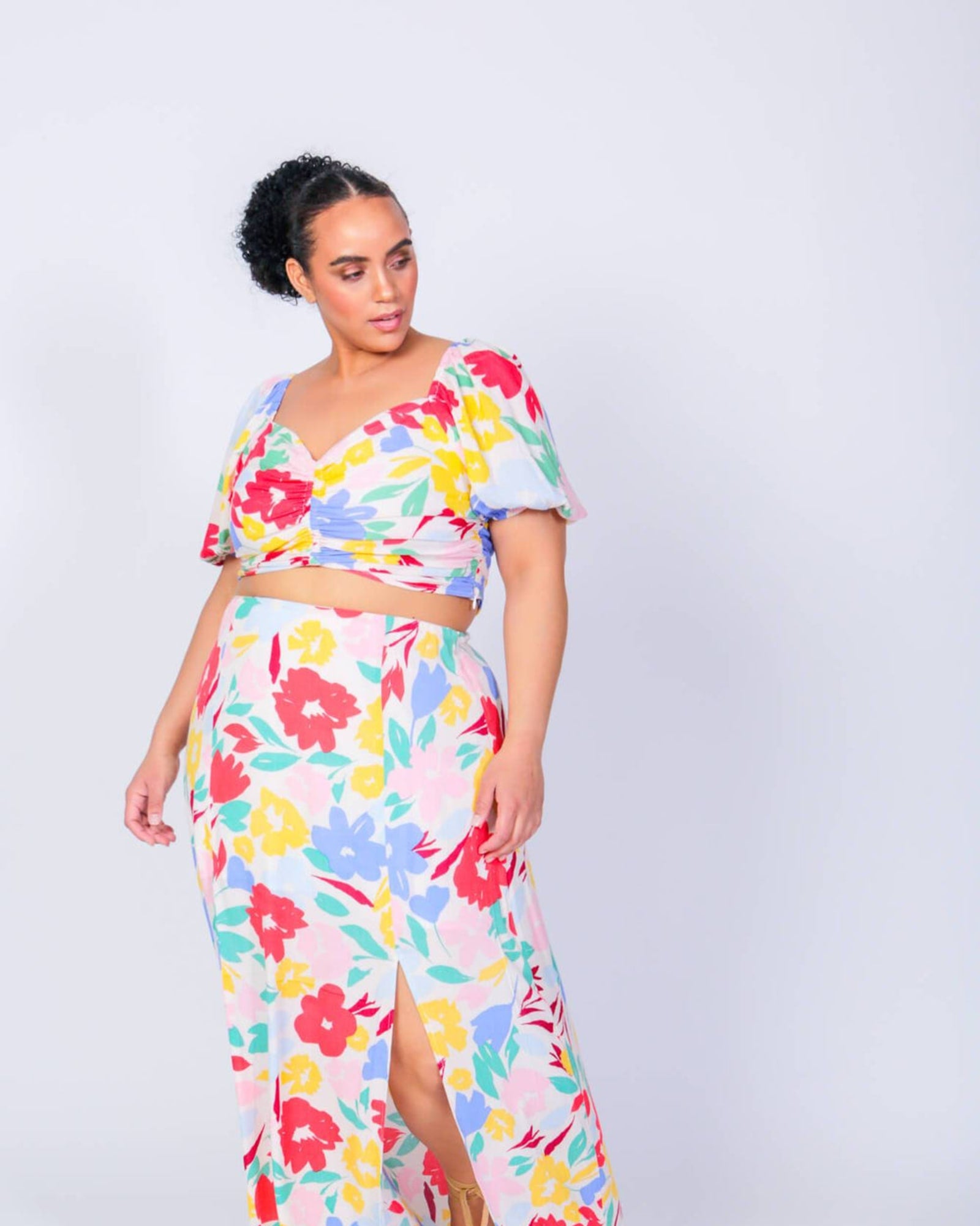 Peaches & Herb Crop Top and Skirt Set | Large Floral
