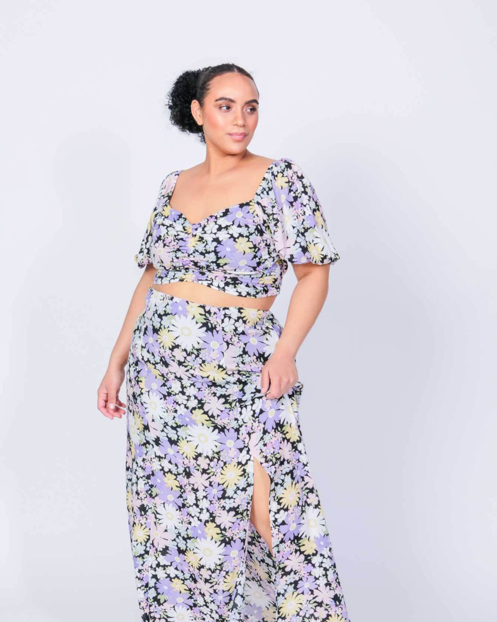 Sonny & Cher Crop Top and Skirt Set | Daisy Print