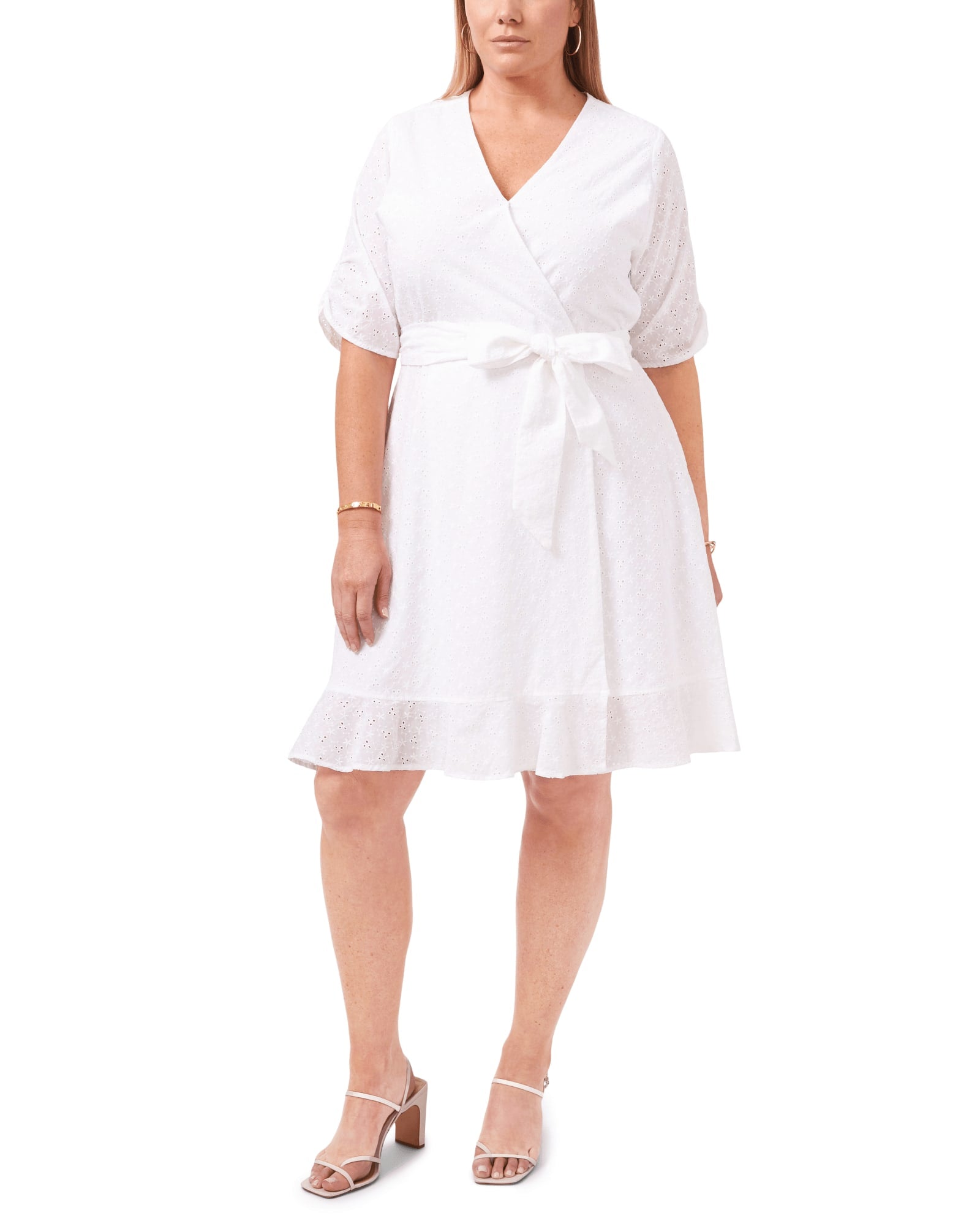 Brynlee Wrap Ruffled Dress | ULTRA WHITE