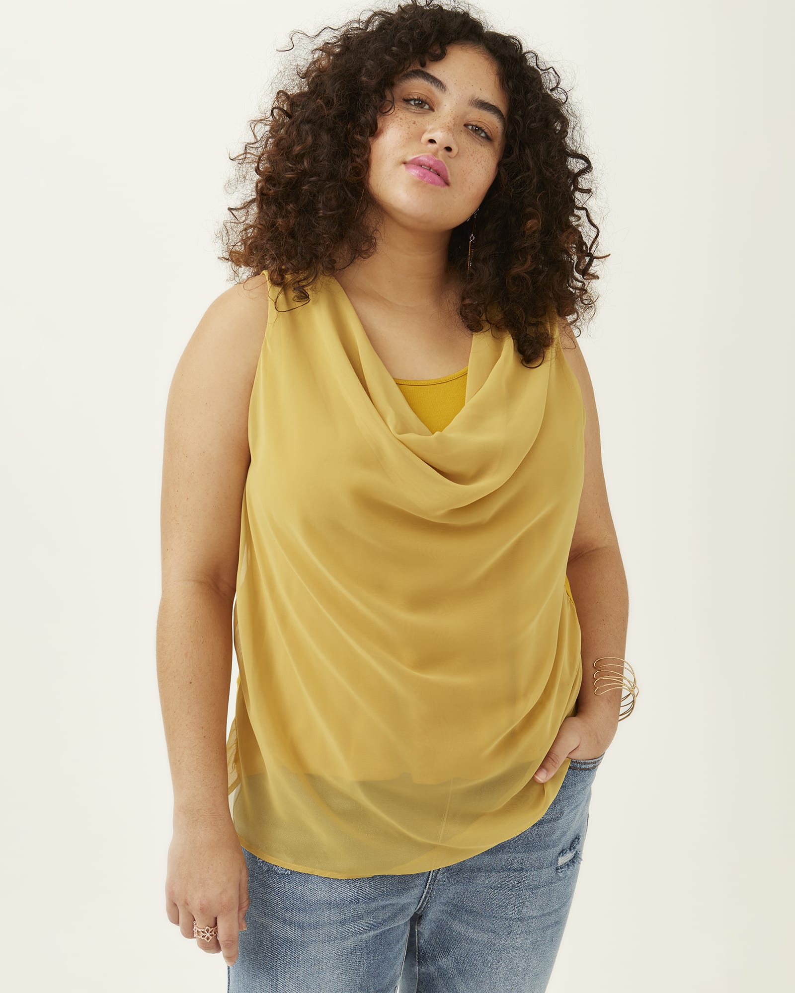 Plus Size Gold Tops