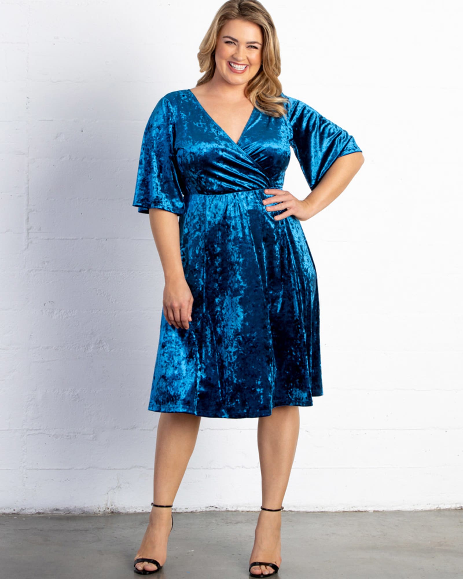 Fit and Flair Velvet Dress | SAPPHIRE