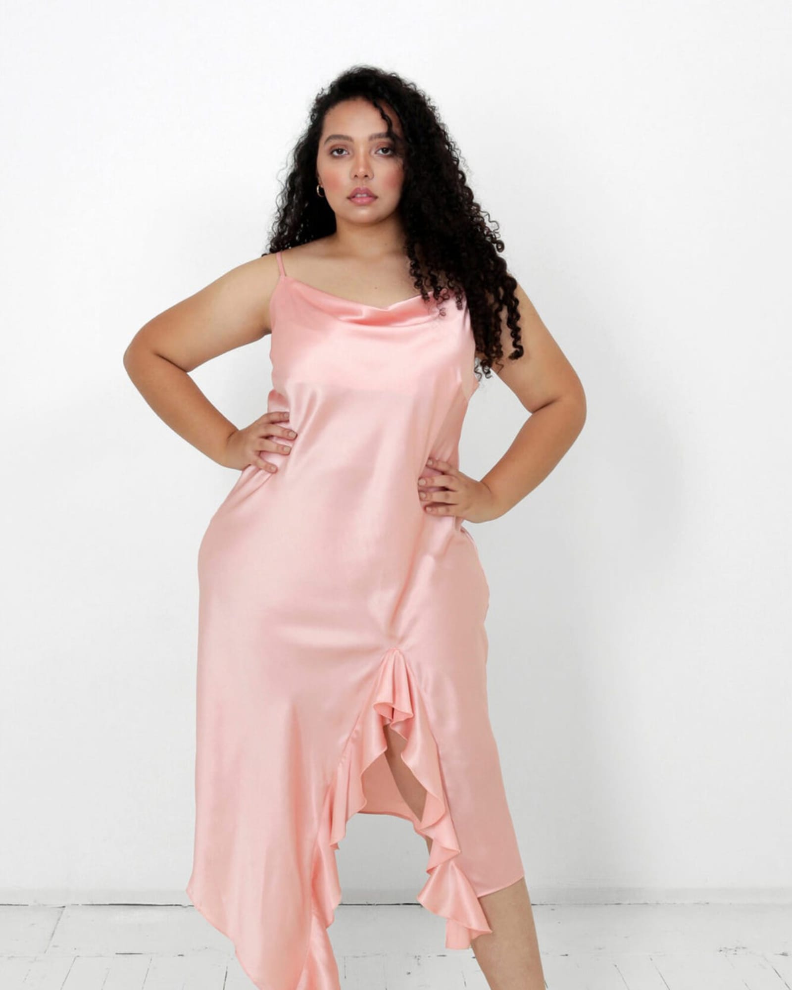 Isabella Satin Slip Dress | Copper Blush