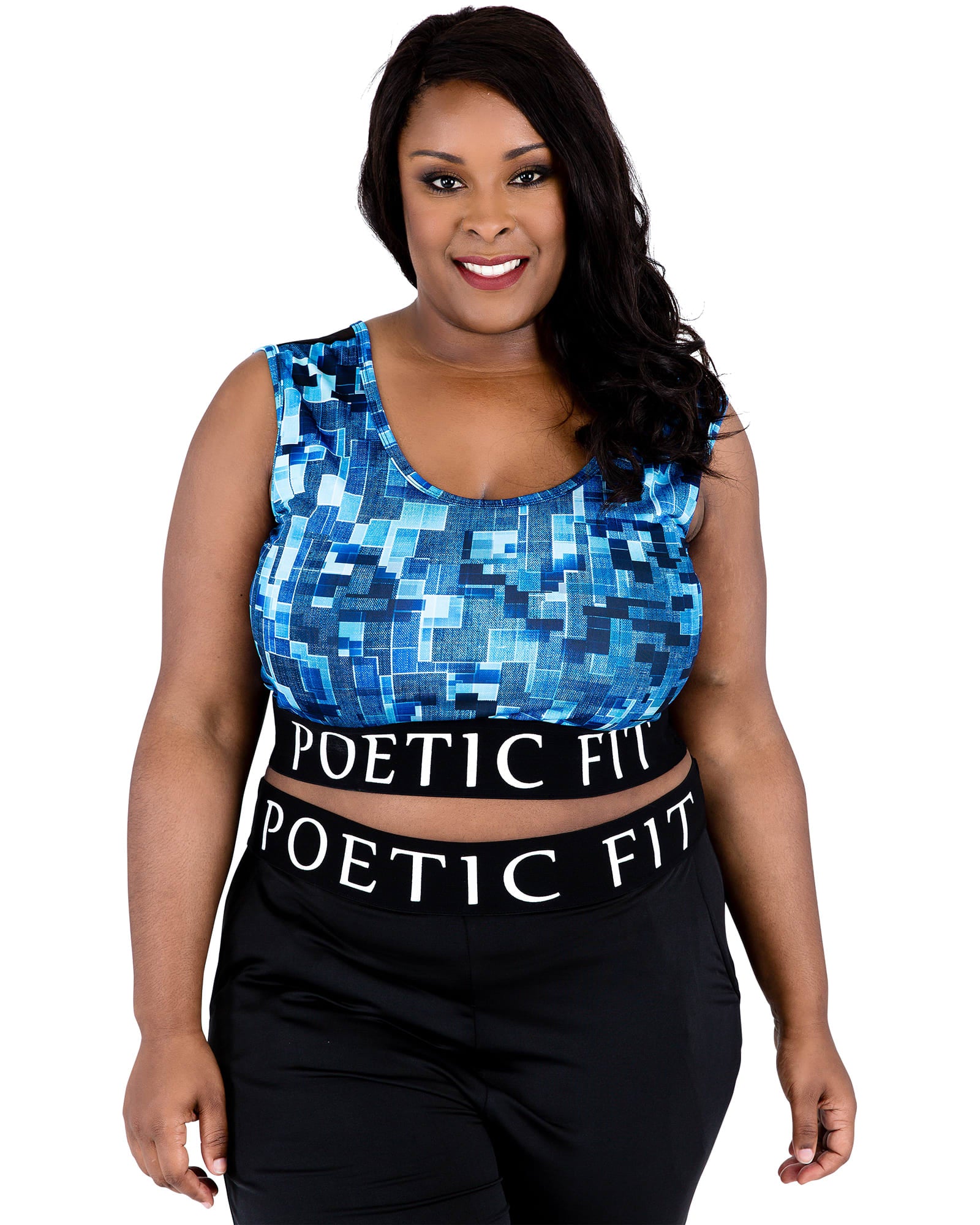 Plus Size Blue Sports Bra