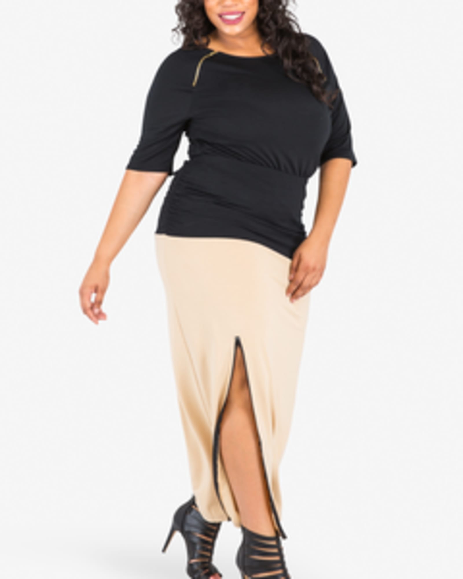 Alisha Zip Split Maxi Skirt | CHAMPBLACK