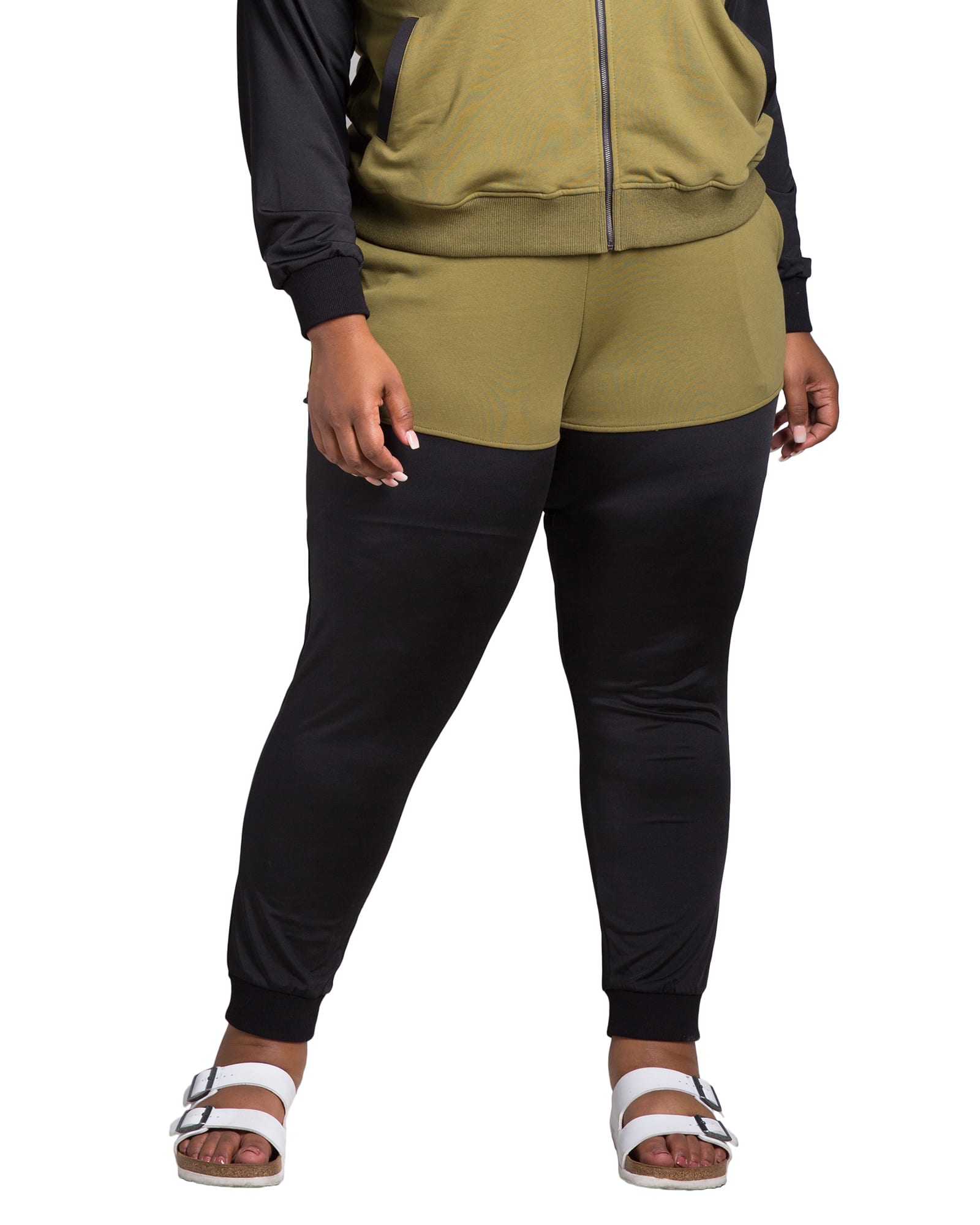 Plus Size Contrast Blocked Jogger