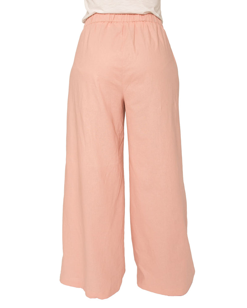 Plus Size Elaine Mid Rise Wide Leg Pant | Peach