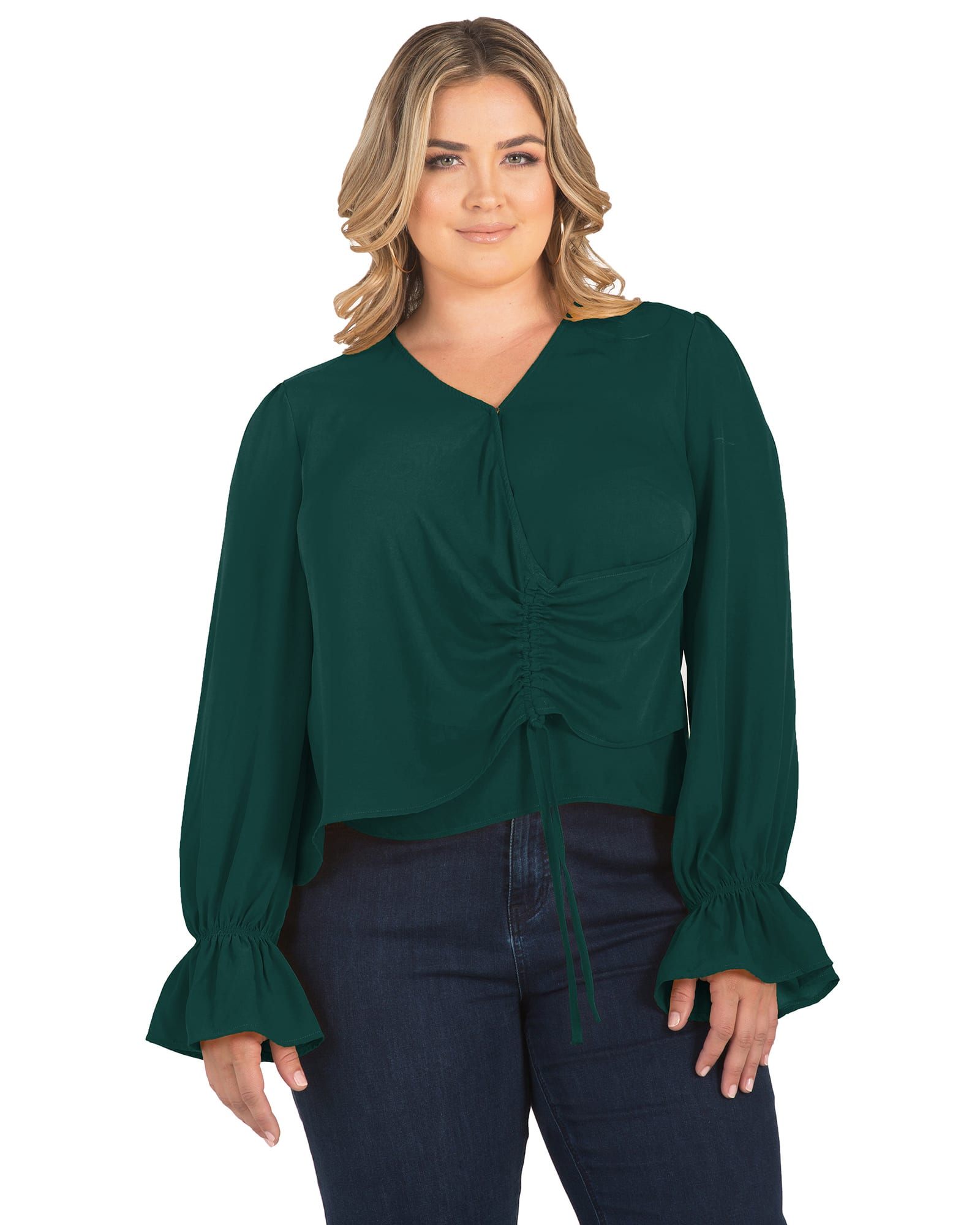 Vera Tie-Front Blouse | Teal
