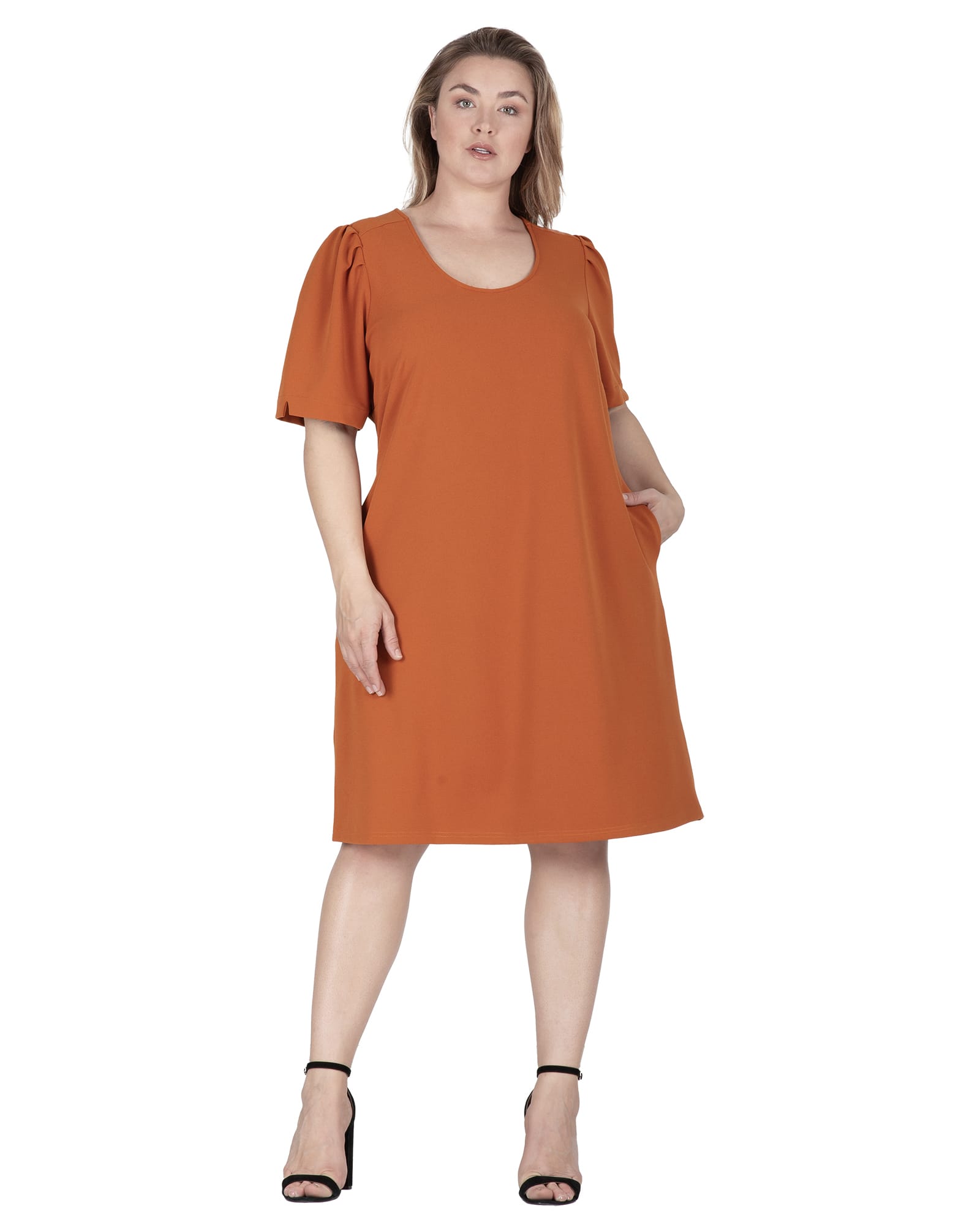 Zoe Puffed Sleeve Midi Dress | Timber