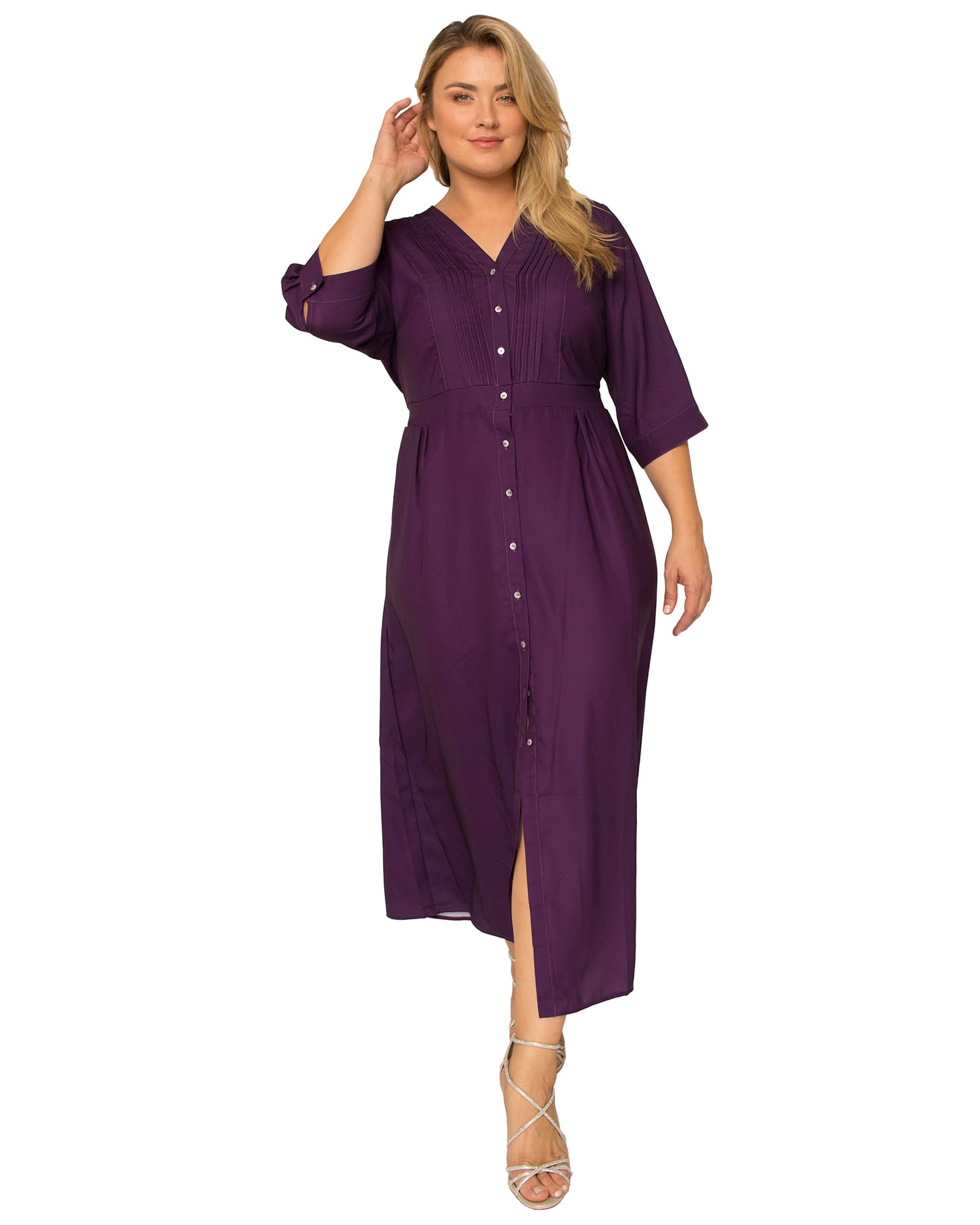 Mackenzie Pintuck Maxi Dress | Deep Purple