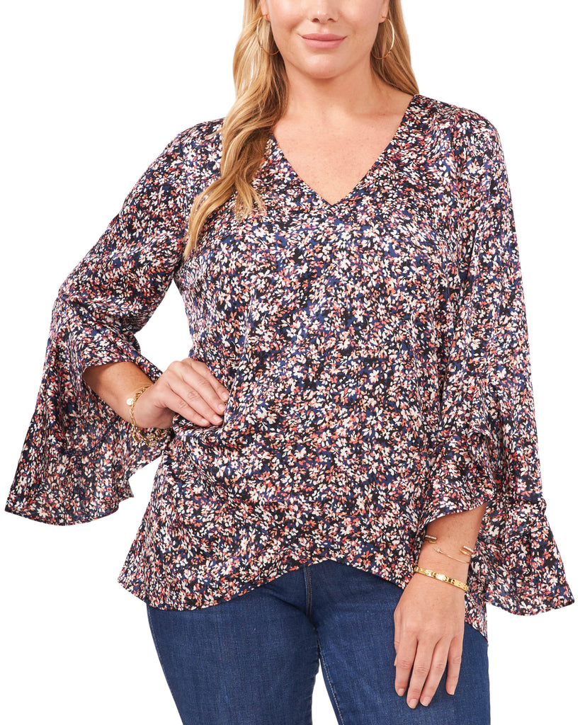 Plus Size Skylar Flutter Sleeve Tunic | CARMINE PINK