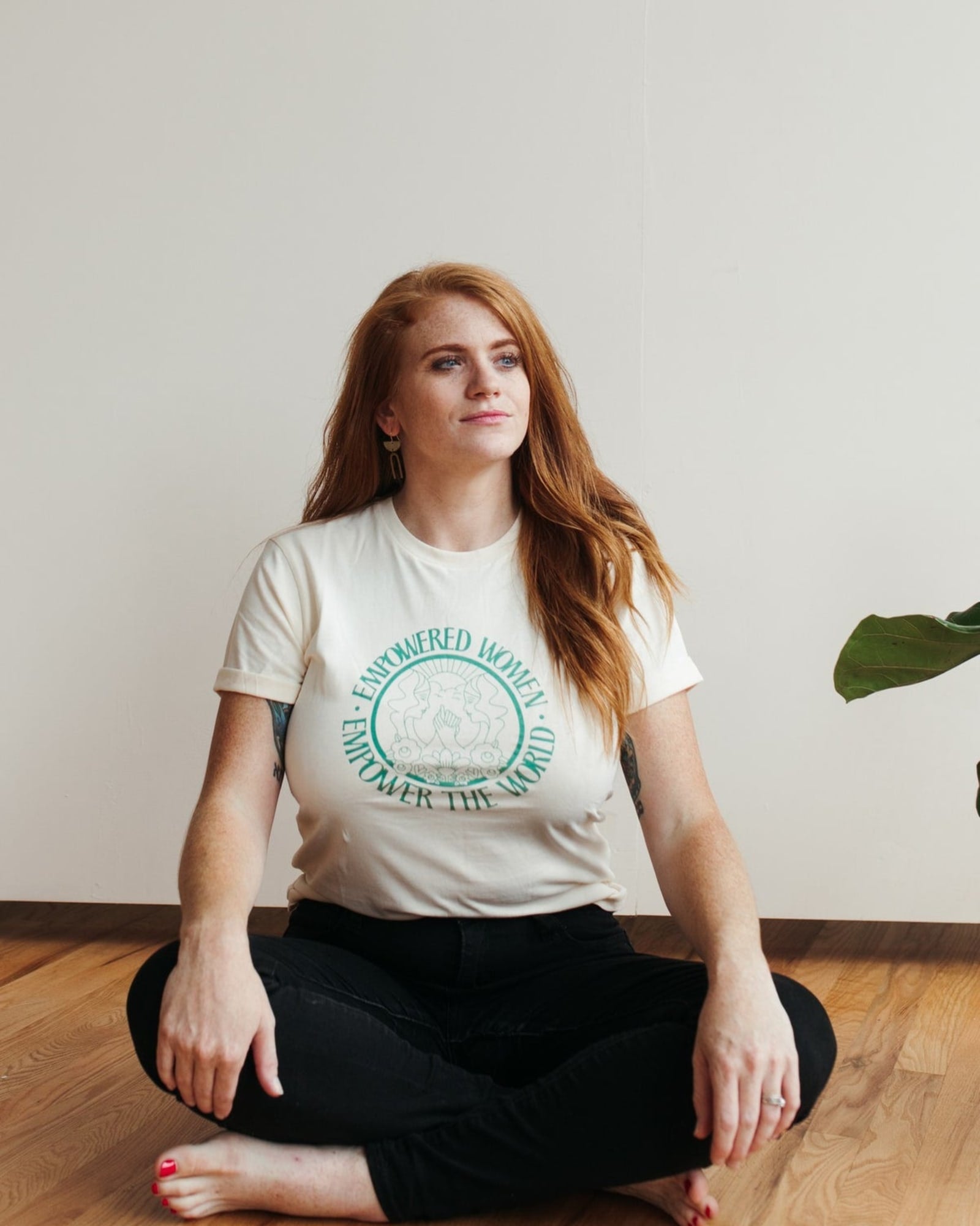 Empowered Women Empower The World Graphic T-Shirt | Light Green